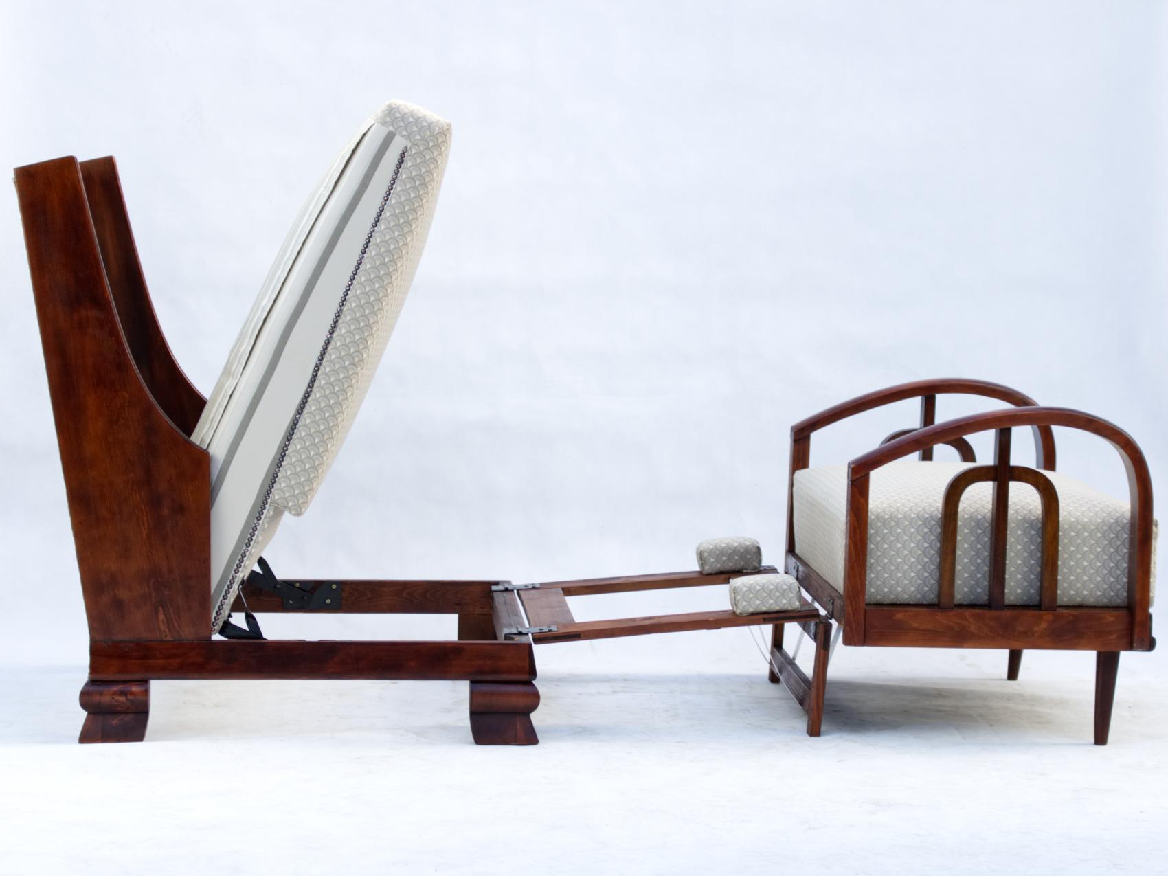 Fully Restored Bed Armchair Attributed to Lajos Kozma, circa 1920 1