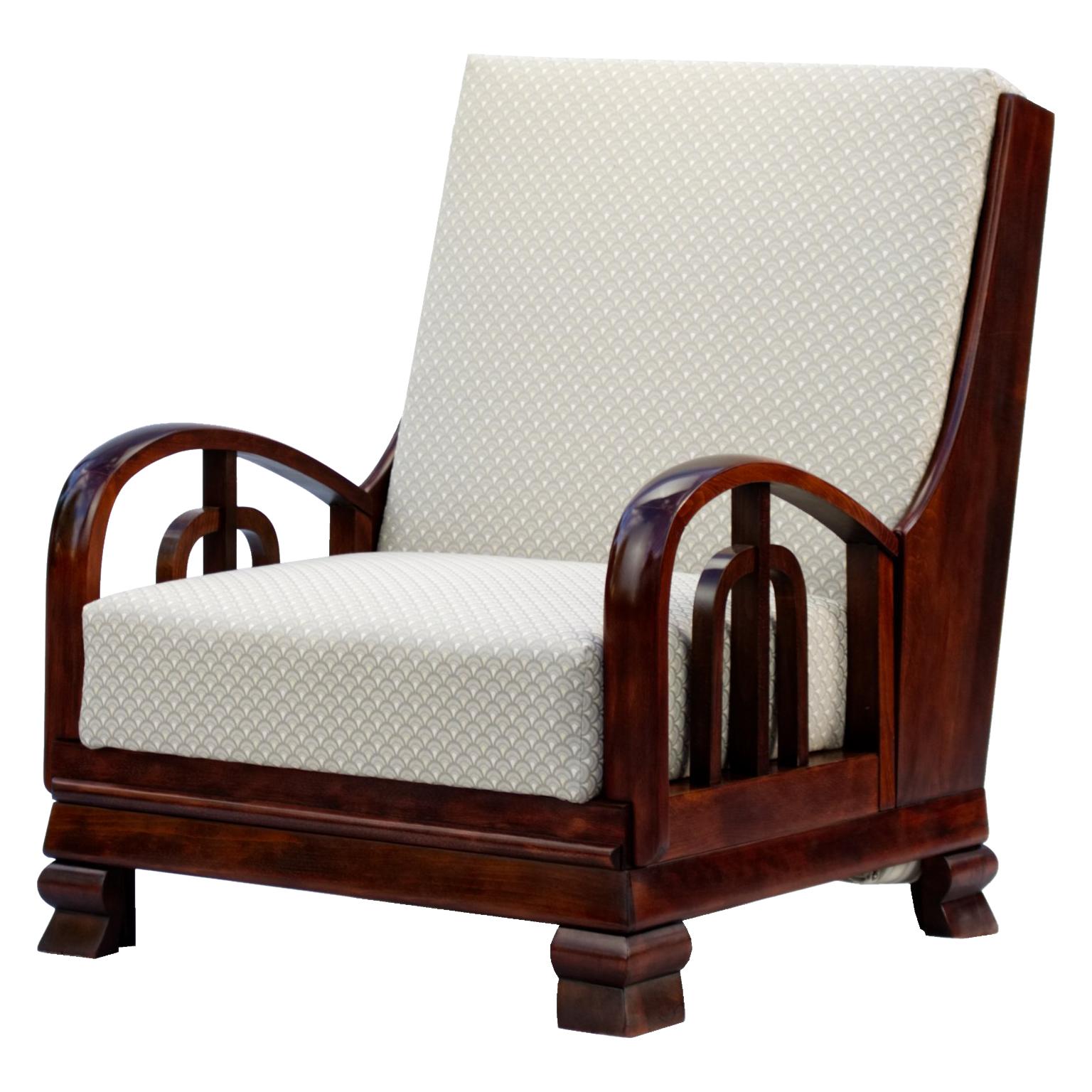 Fully Restored Bed Armchair Attributed to Lajos Kozma, circa 1920