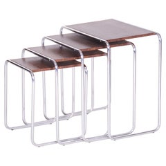 Fully Restored Brown Nest Tables Made in the 1950s by Kovona, Czech Origin