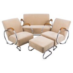 Fully Restored Chrome 1960s Seating Set Made by Kovona, in Czech Republic