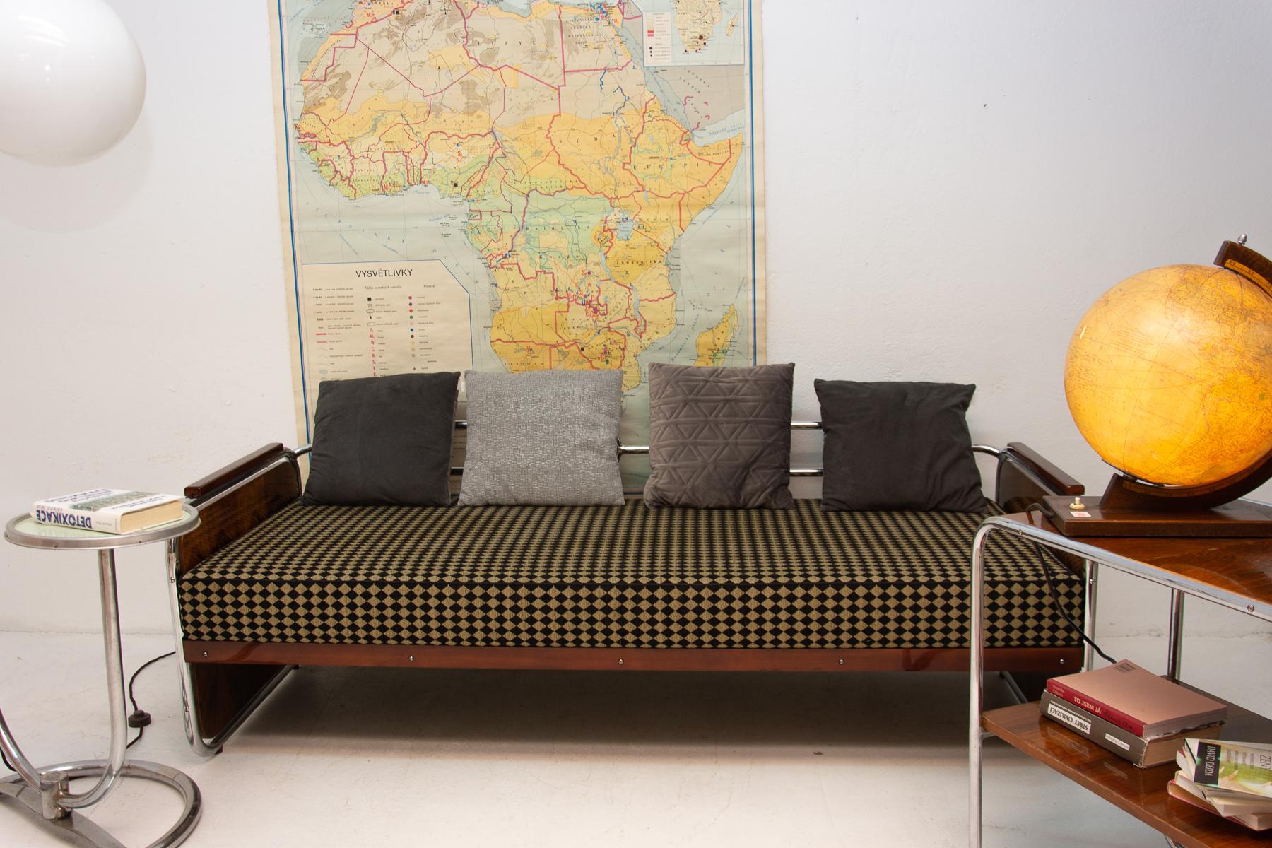 Fully Restored Chromed Bauhaus Sofa, 1930s, Bohemia 14