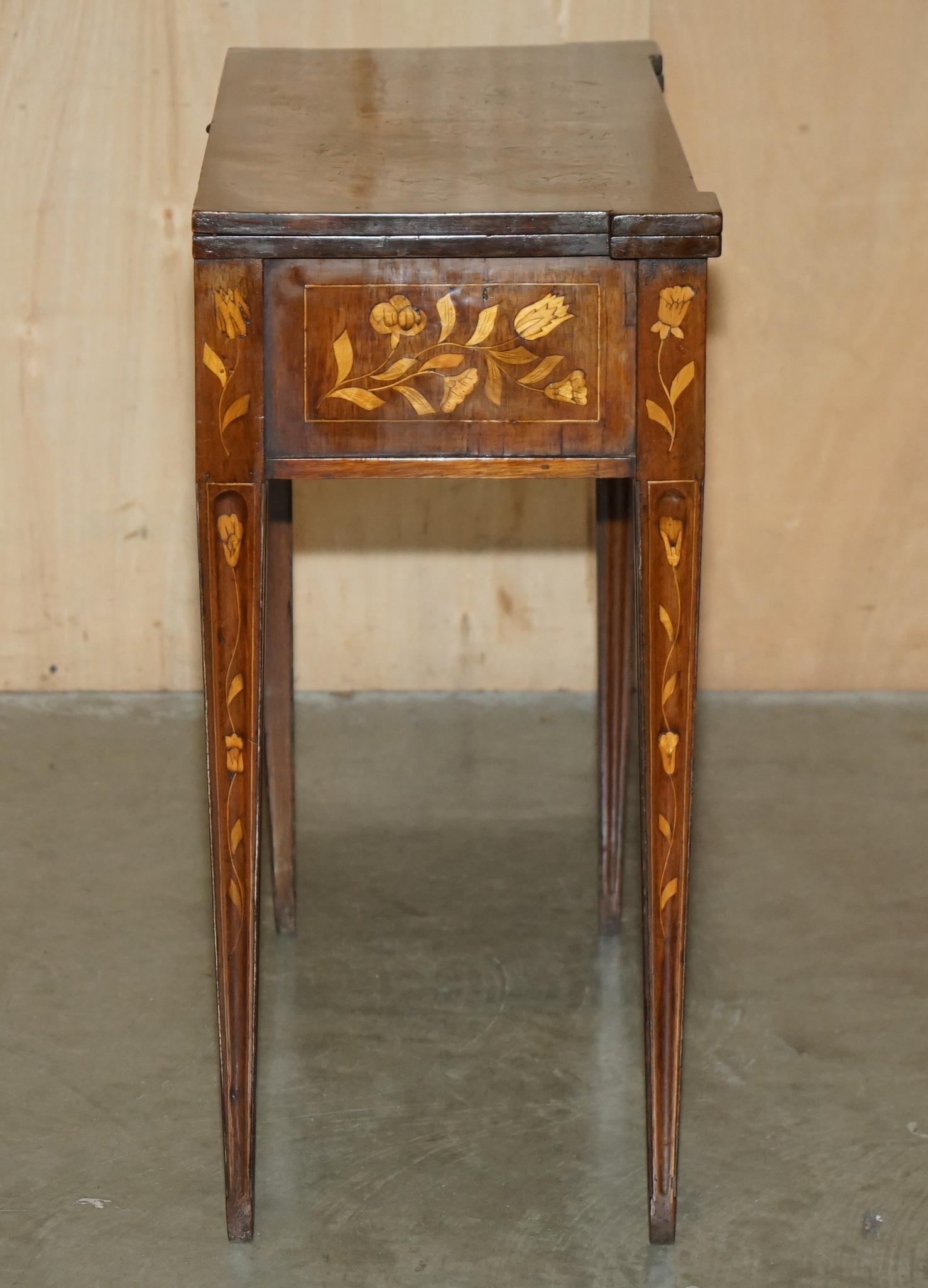 FULLY RESTORED CiRCA 1800 DUTCH MARQUETRY INLAID CHESS POKER GAMES CARDS TABLE For Sale 2