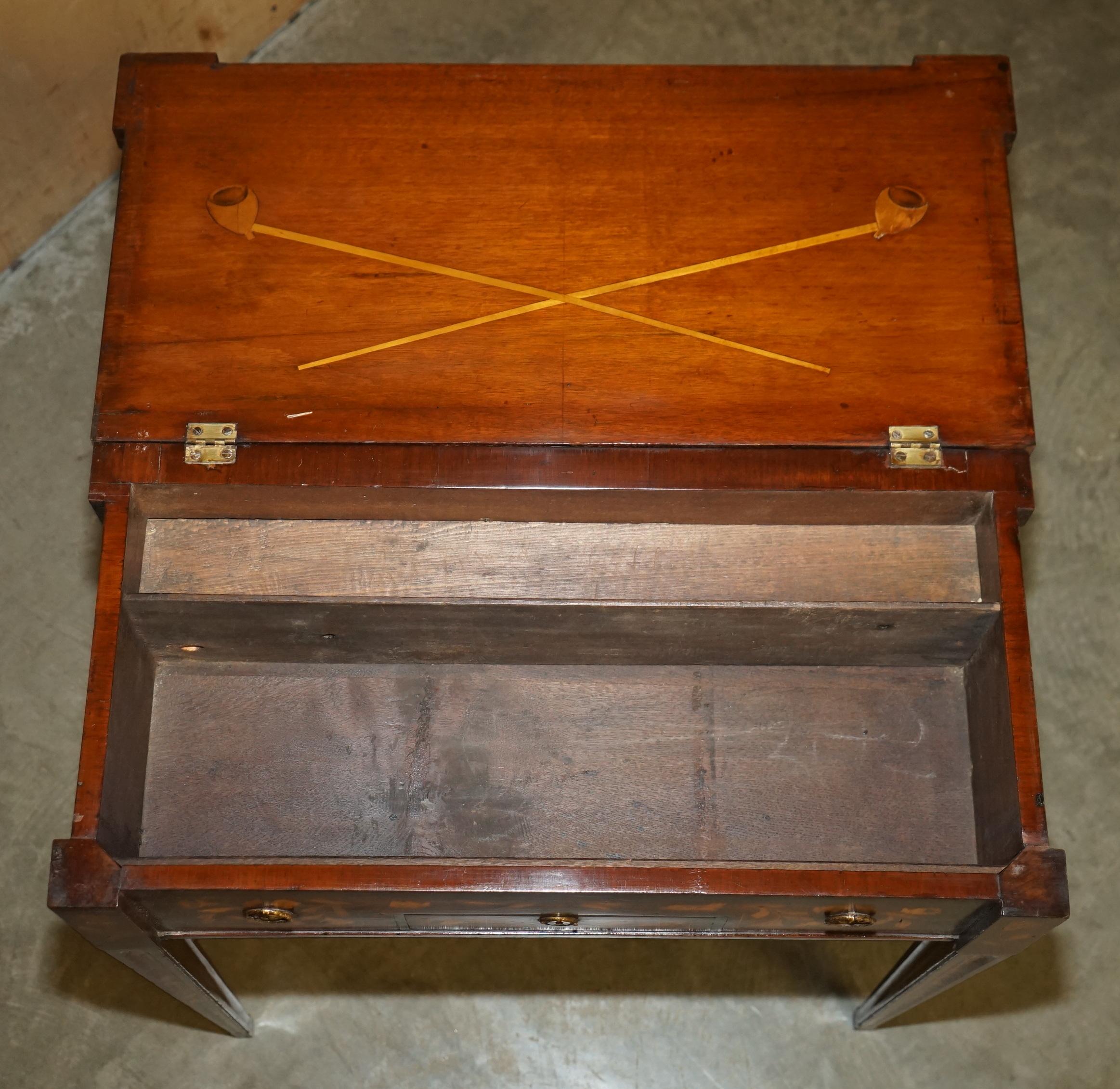 FULLY RESTORED CiRCA 1800 DUTCH MARQUETRY INLAID CHESS POKER GAMES CARDS TABLE For Sale 12