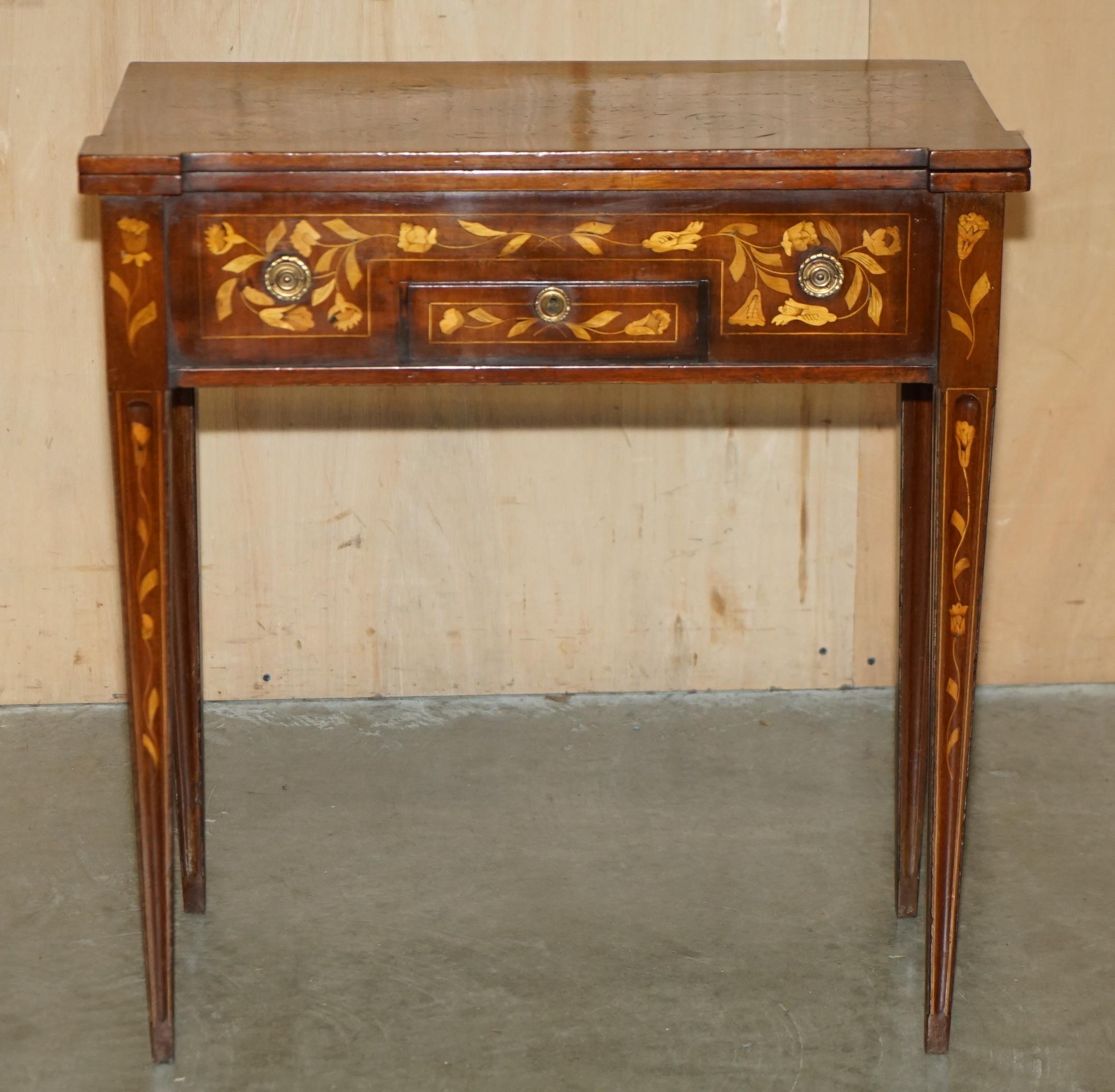 Georgian FULLY RESTORED CiRCA 1800 DUTCH MARQUETRY INLAID CHESS POKER GAMES CARDS TABLE For Sale