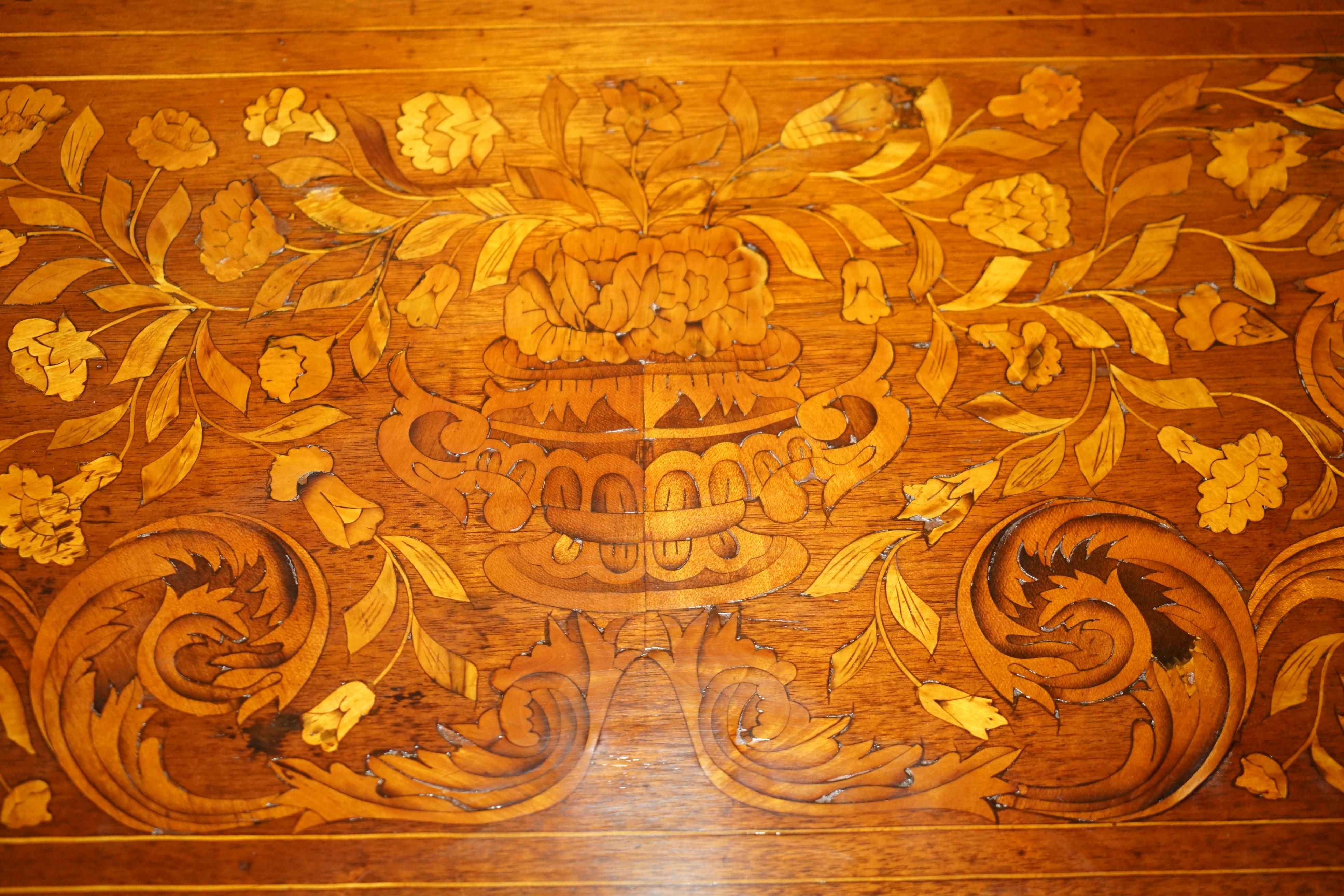 FULLY RESTORED CiRCA 1800 DUTCH MARQUETRY INLAID CHESS POKER GAMES CARDS TABLE For Sale 1
