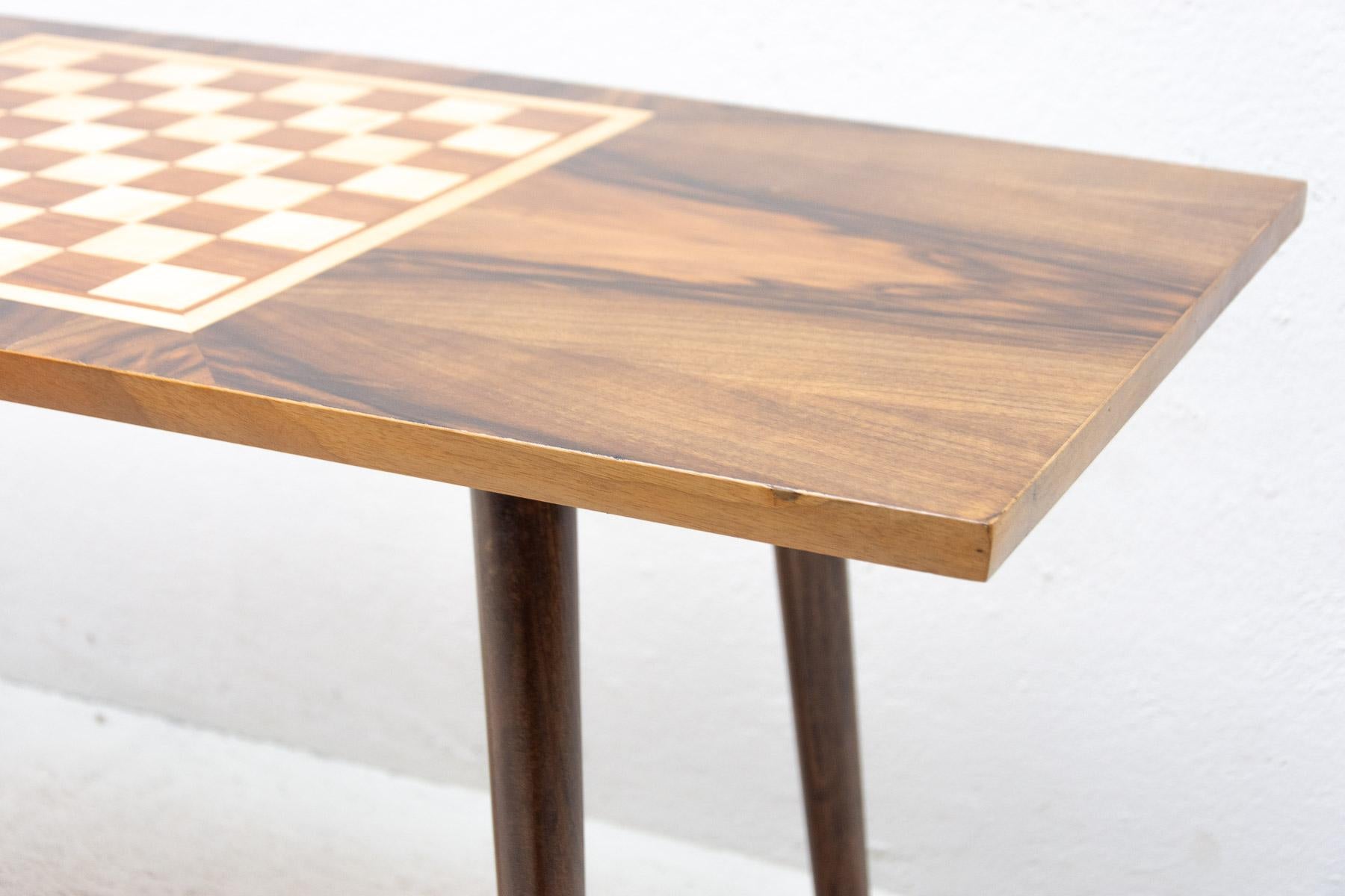 Fully Restored Coffee Table with Chess Pattern, 1960’s, Czechoslovakia 5