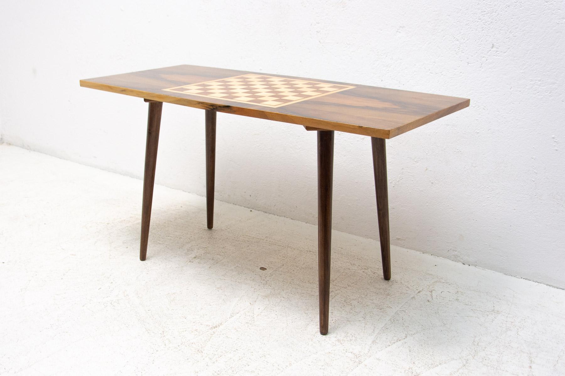 20th Century Fully Restored Coffee Table with Chess Pattern, 1960’s, Czechoslovakia