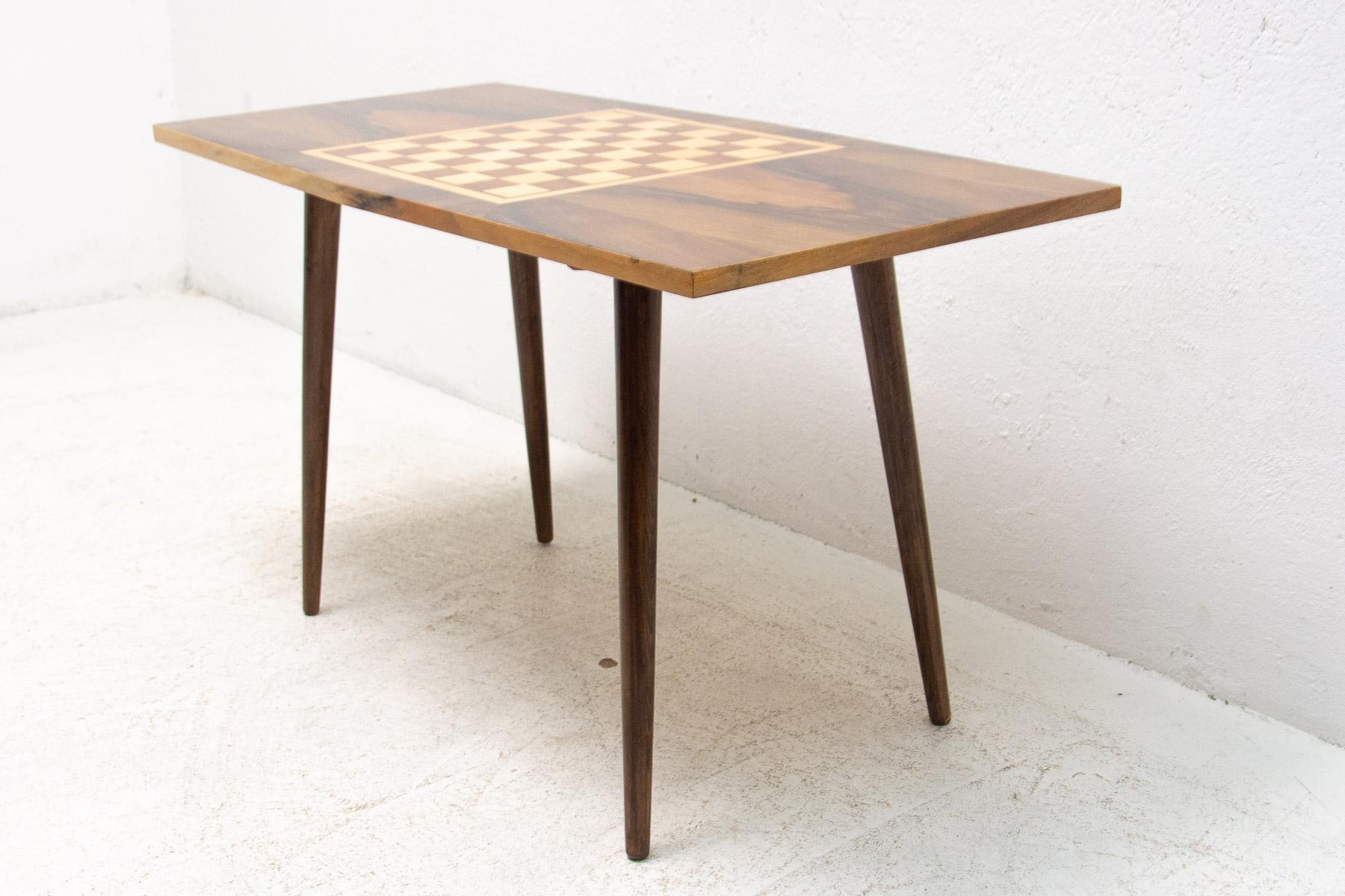 Fully Restored Coffee Table with Chess Pattern, 1960’s, Czechoslovakia 1