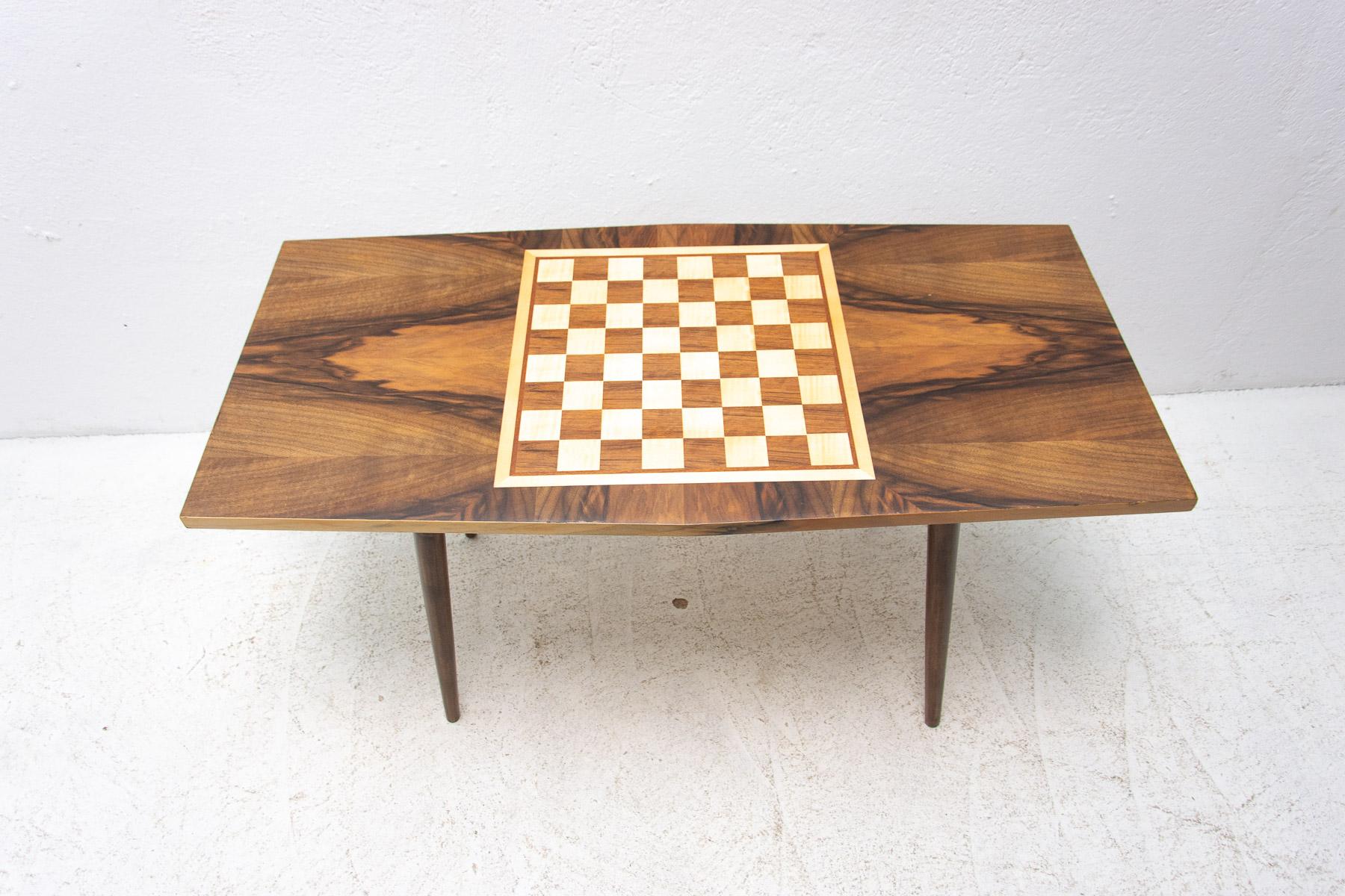 Fully Restored Coffee Table with Chess Pattern, 1960’s, Czechoslovakia 2