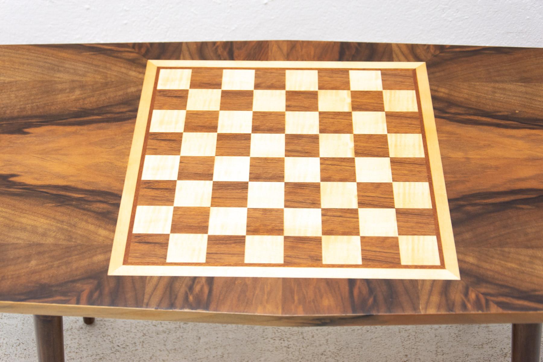 Fully Restored Coffee Table with Chess Pattern, 1960’s, Czechoslovakia 3