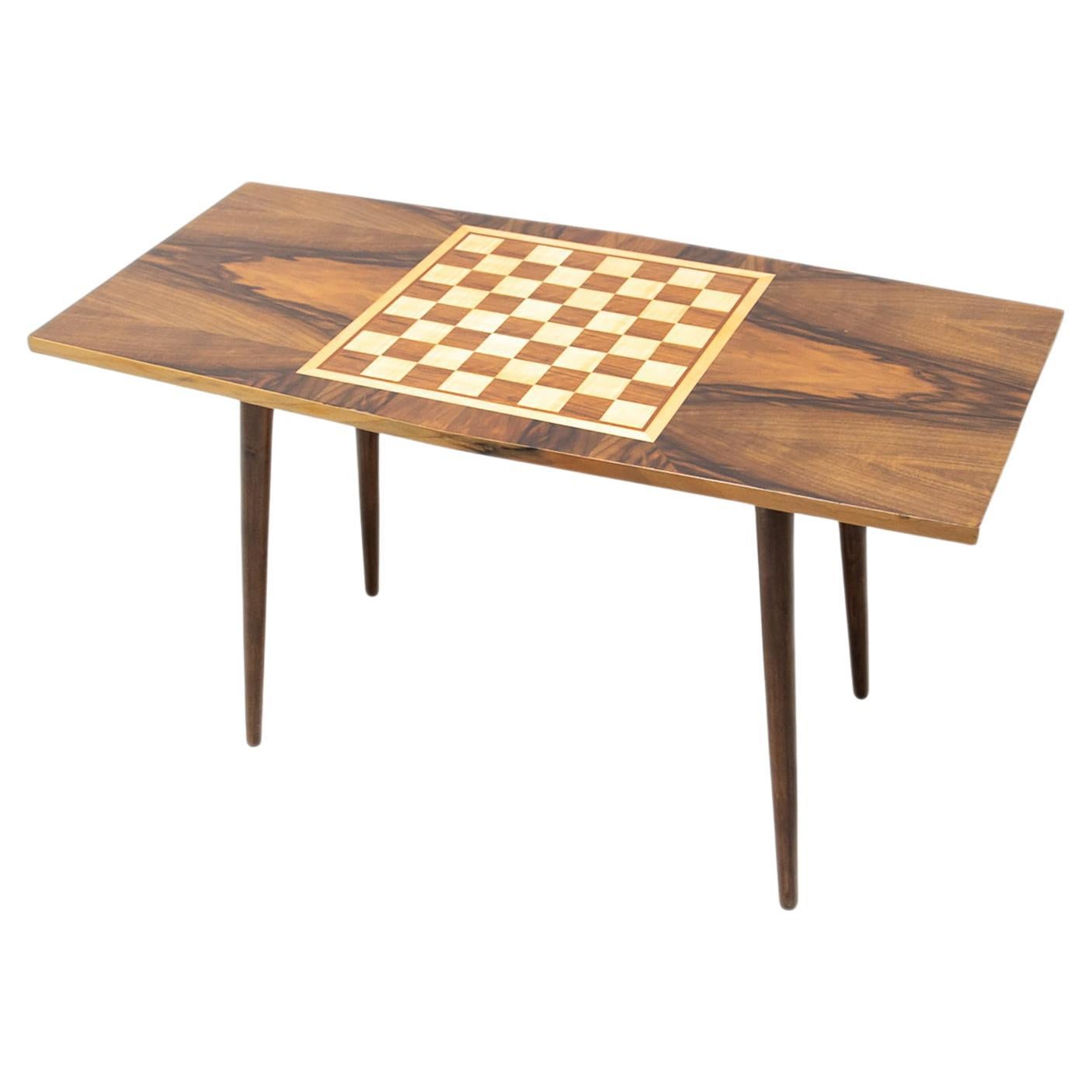 Fully Restored Coffee Table with Chess Pattern, 1960’s, Czechoslovakia