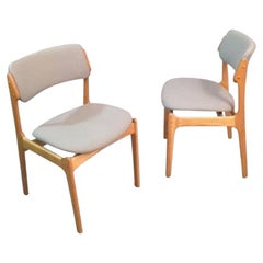 Vintage Fully Restored Danish Erik Buch Oak Dining Chairs Inc, Custom Upholstery