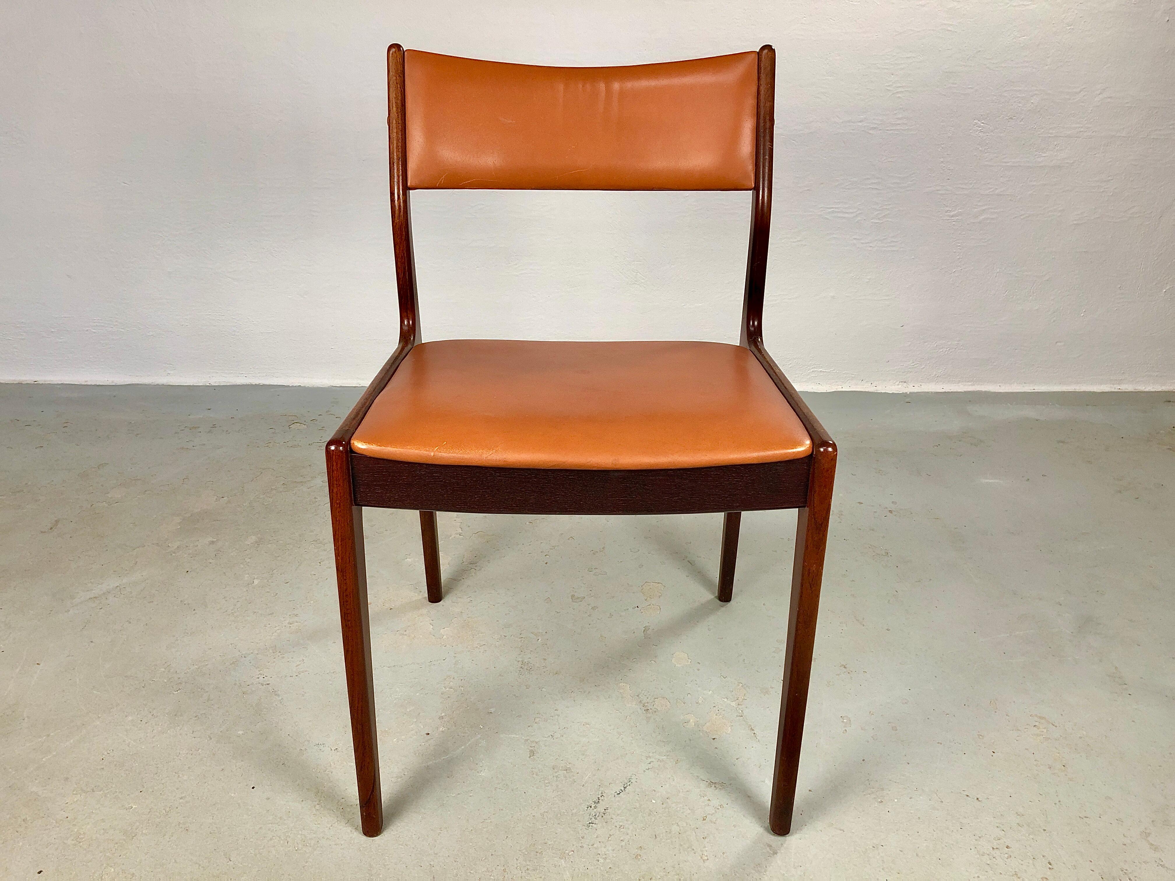 Scandinavian Modern Restored Johannes Andersen Rosewood Dining Chairs Custom Reupholstey Included For Sale