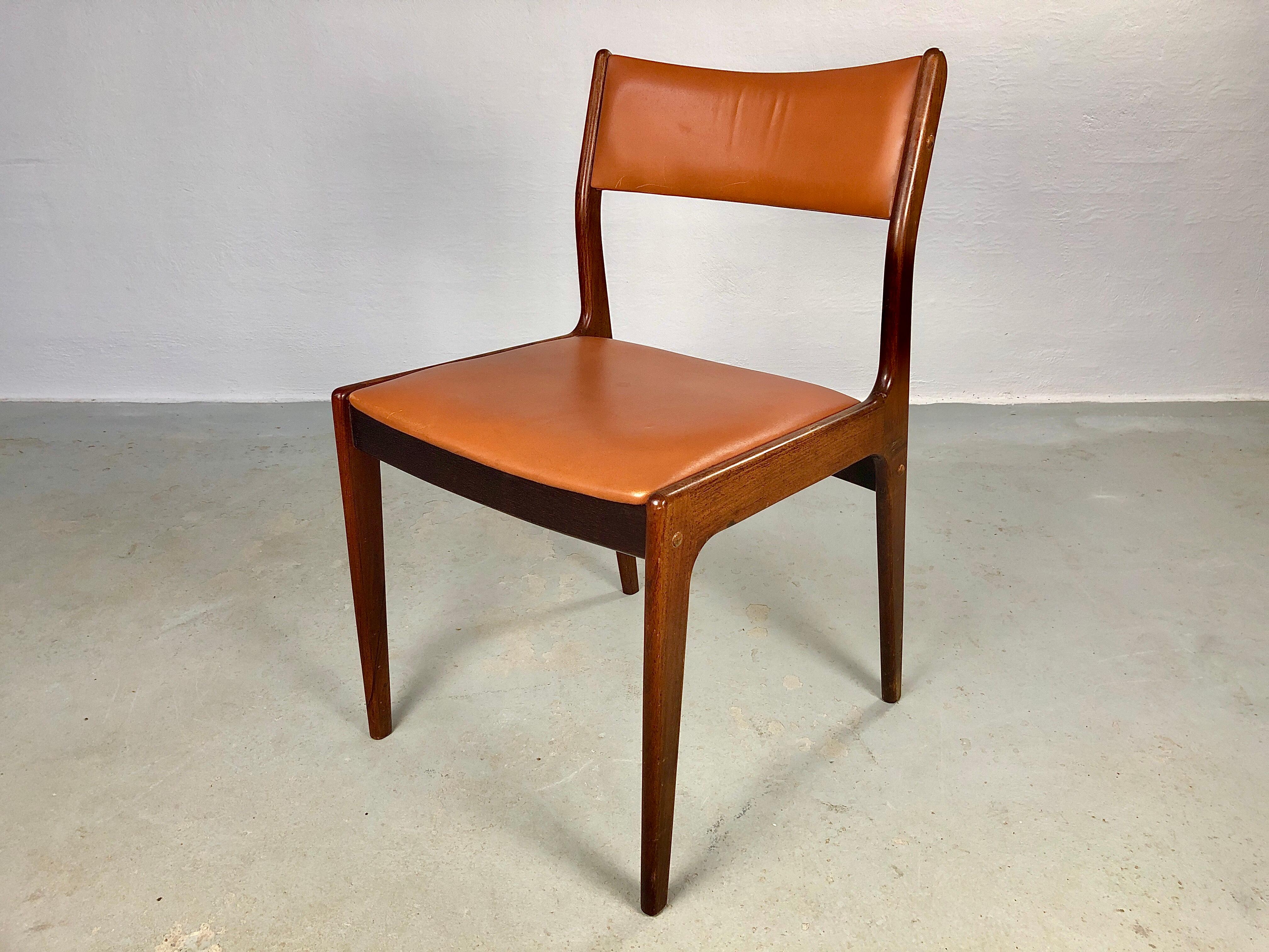 Danish Restored Johannes Andersen Rosewood Dining Chairs Custom Reupholstey Included For Sale