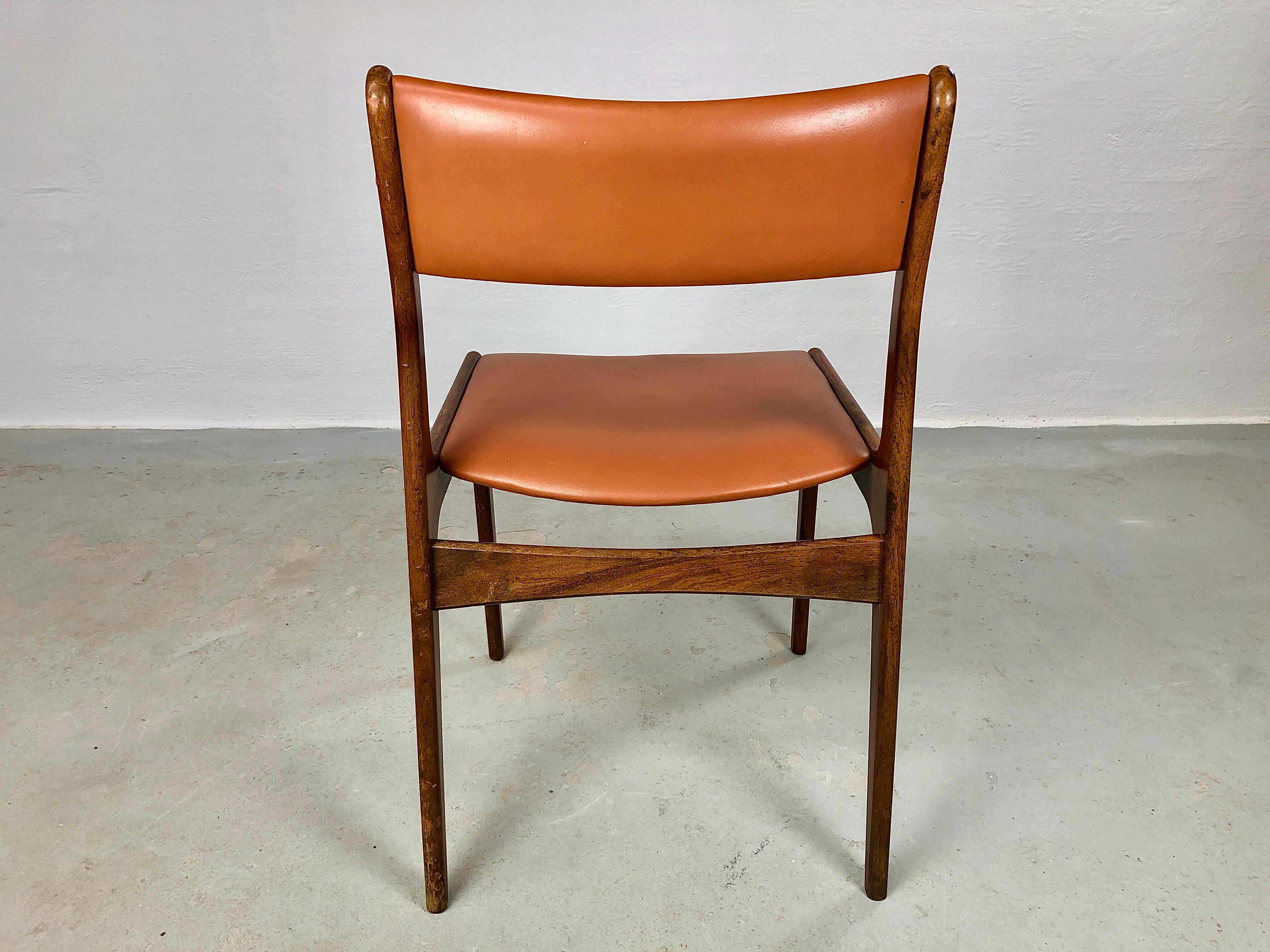 Restored Johannes Andersen Rosewood Dining Chairs Custom Reupholstey Included For Sale 1