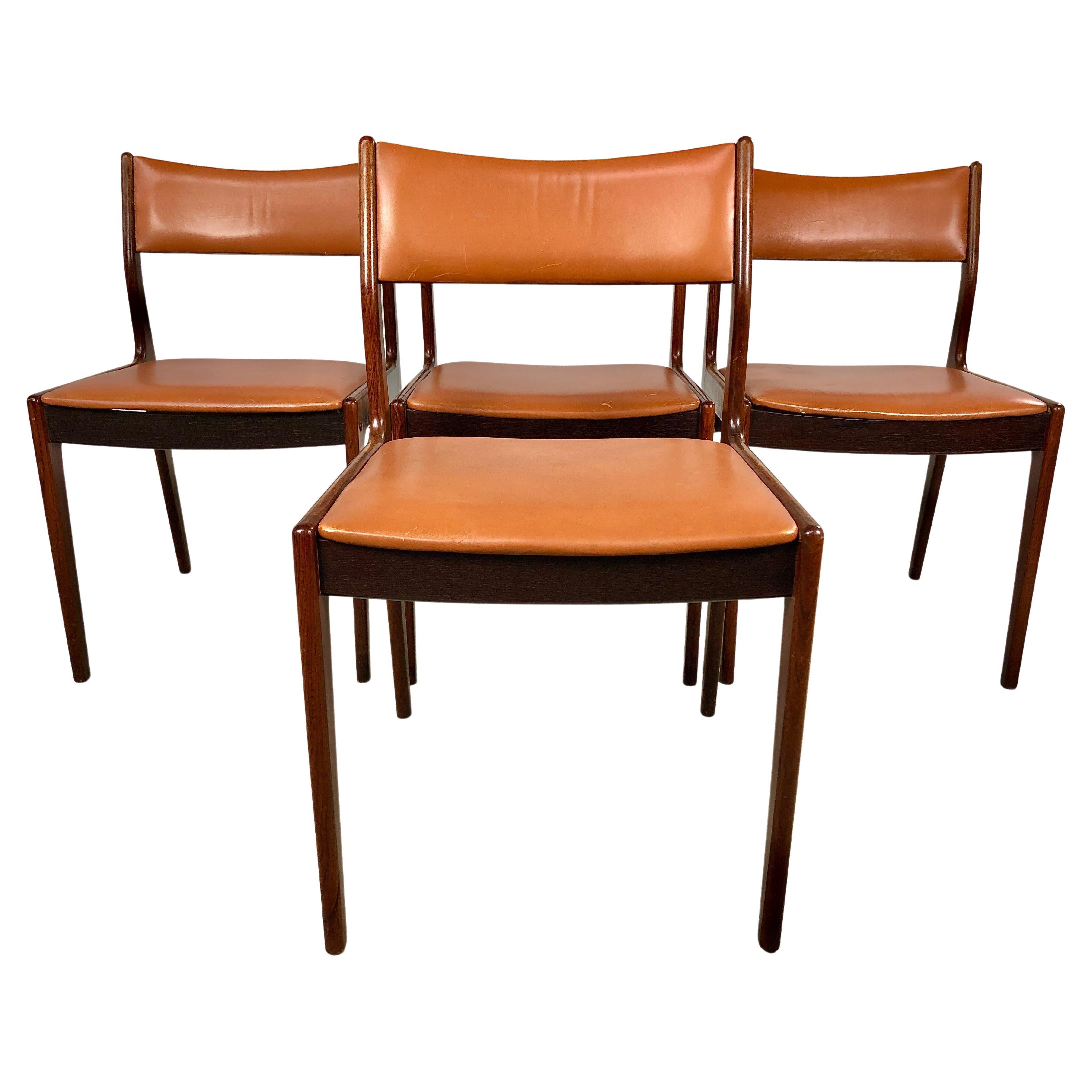 Chaises de salle à manger restaurées Johannes Andersen en bois de rose, retapissage personnalisé inclus