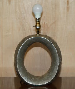 FULLY RESTORED DECORATIVE OVAL GREY STONE AFFECT TABLE LAMP WITH NEW FITTINGs