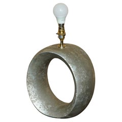 Vintage FULLY RESTORED DECORATIVE OVAL GREY STONE AFFECT TABLE LAMP WITH NEW FITTINGs