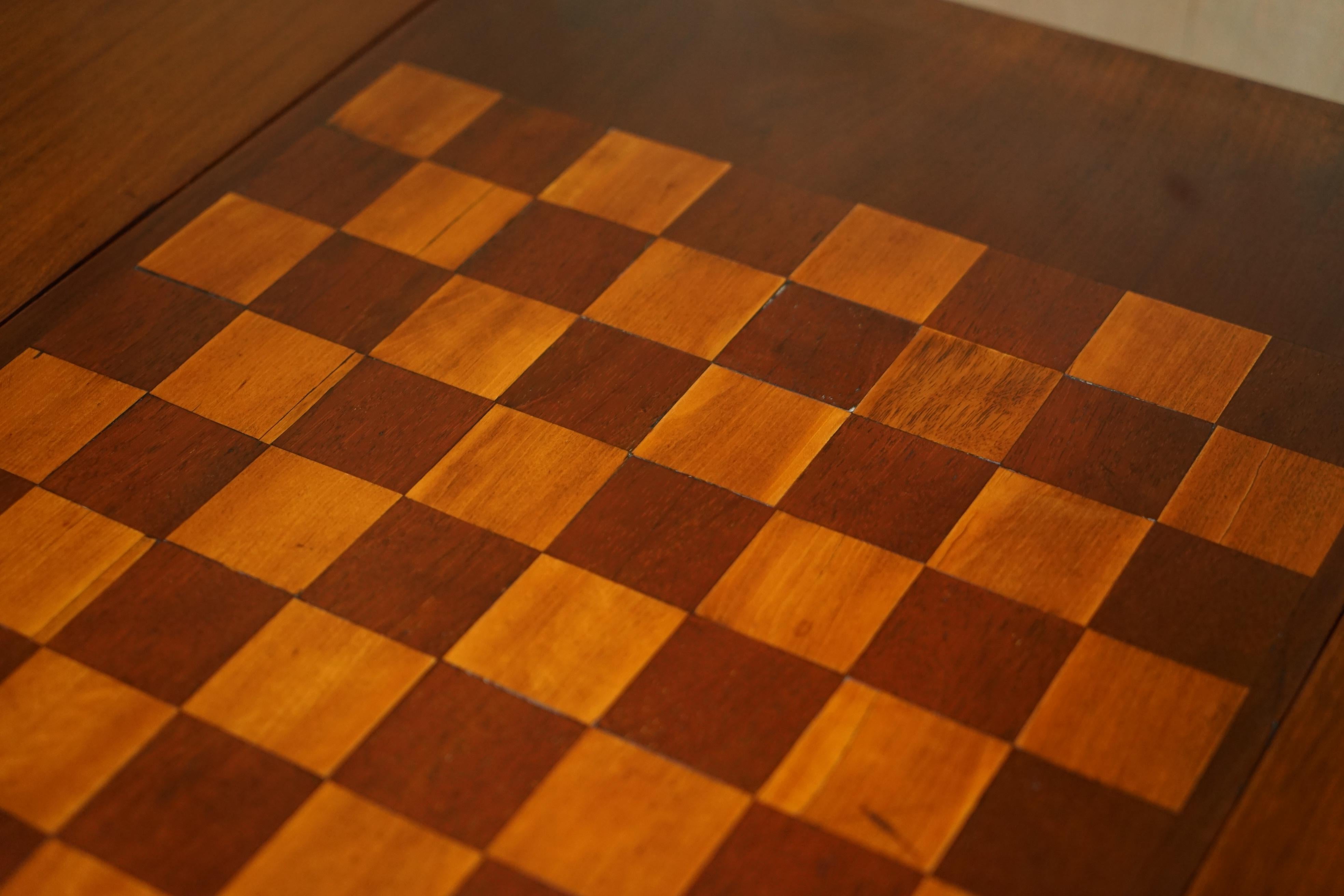Fully Restored Extending Antique Regency Sofa Table Inc Chess Board & Backgammon For Sale 6