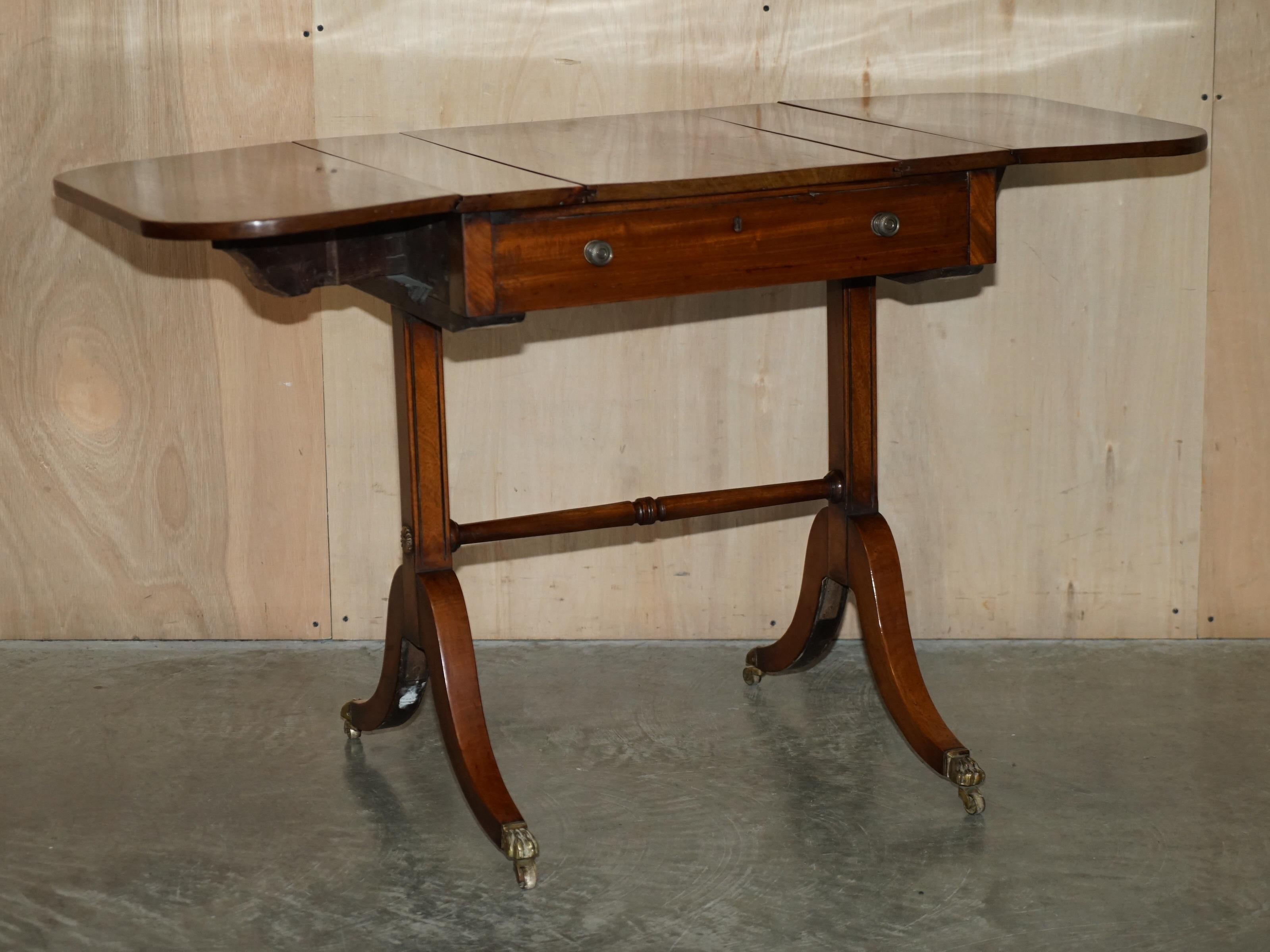 Fully Restored Extending Antique Regency Sofa Table Inc Chess Board & Backgammon For Sale 10