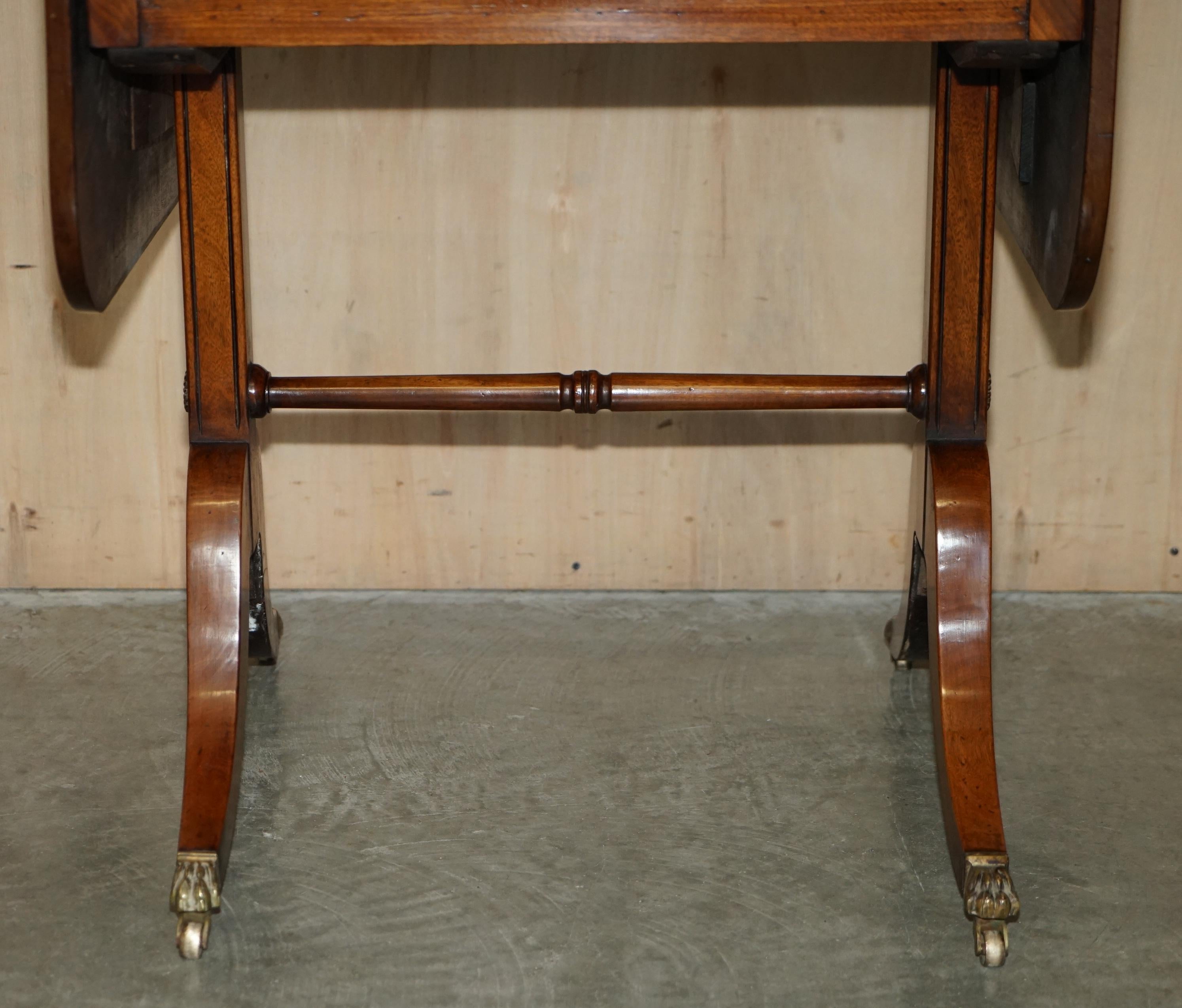 Early 19th Century Fully Restored Extending Antique Regency Sofa Table Inc Chess Board & Backgammon For Sale