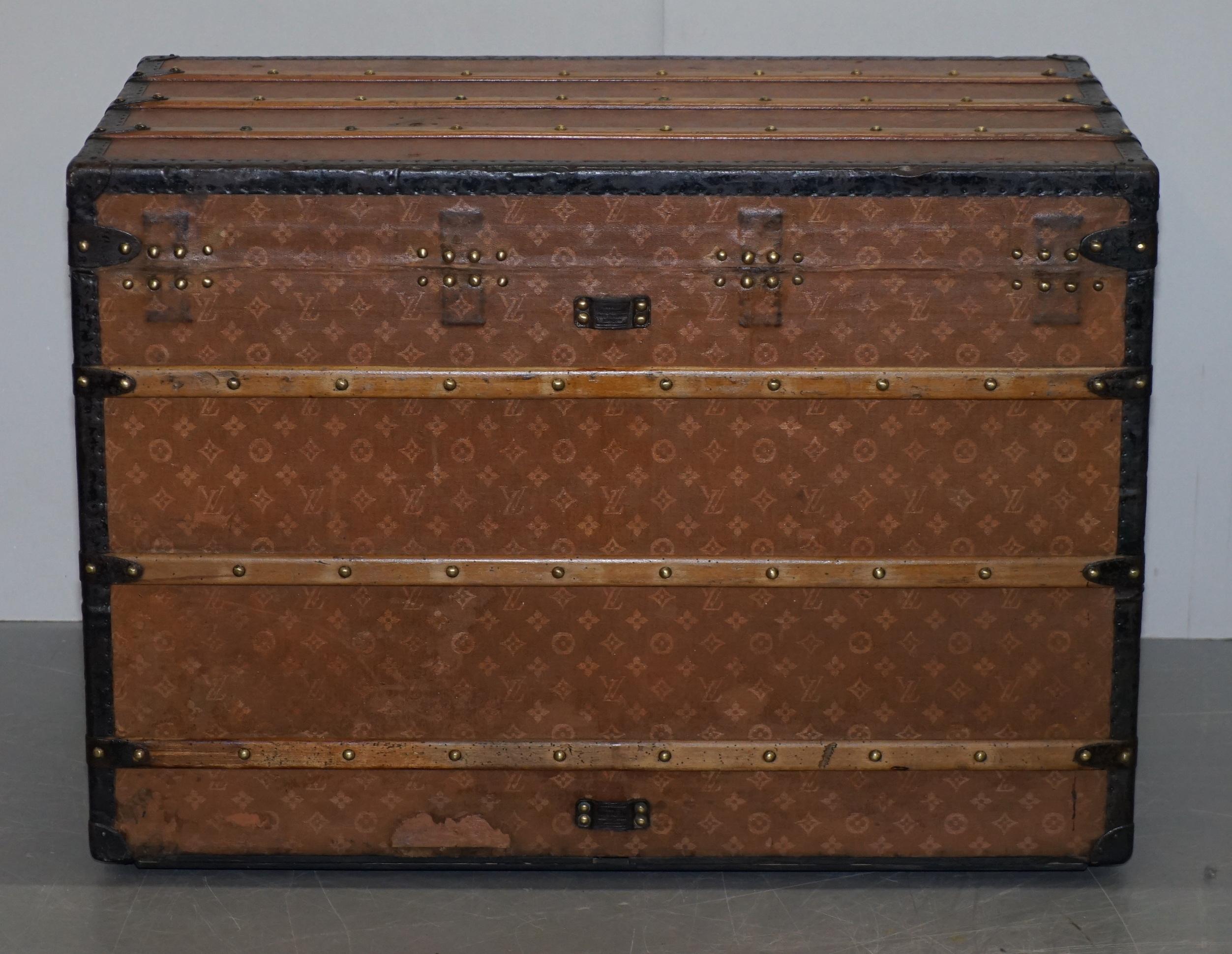 Fully Restored Extra Large Louis Vuitton Paris 1900 Malle Haute Steamer Trunk 4