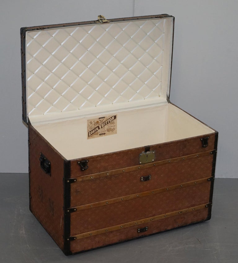 Lot - LOUIS VUITTON STEAMER TRUNK Exterior with allover LV