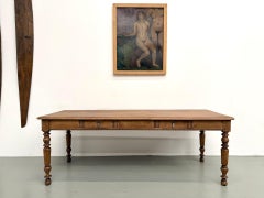 Fully Restored French Antique French Oak Farmhouse Table – Matte Varnish Finish