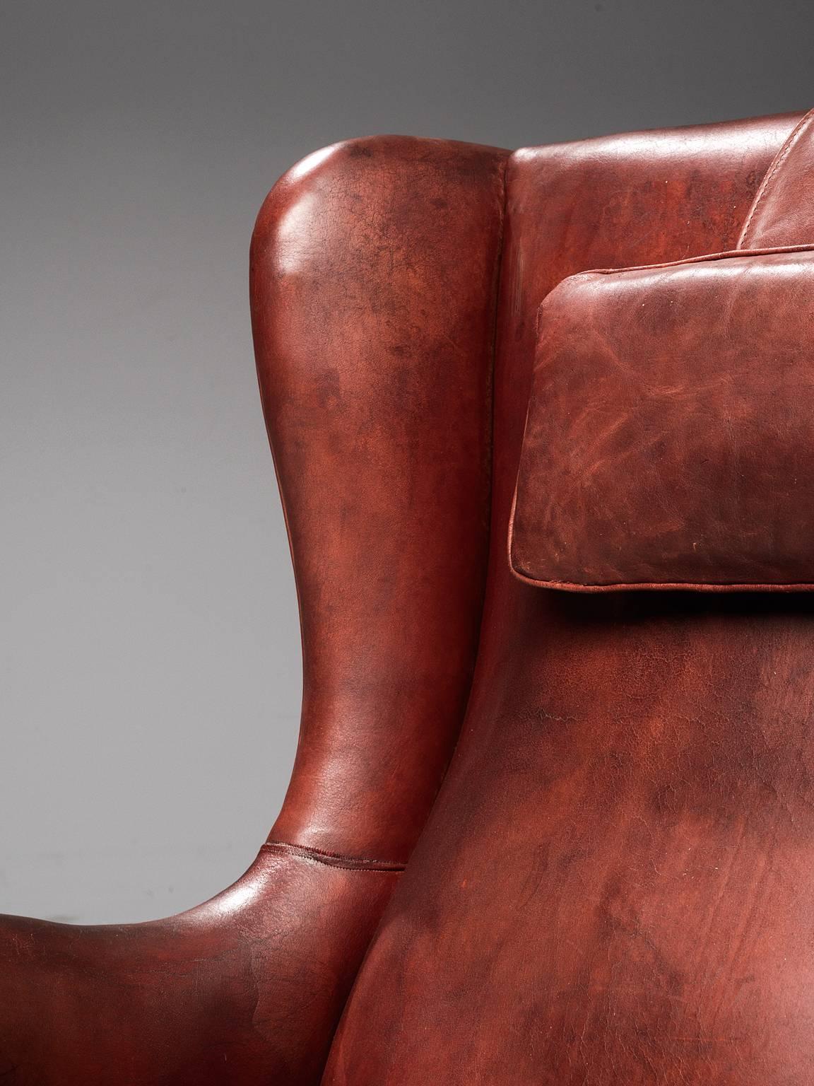 Fully Restored Frits Henningsen Lounge Chair in Original Leather  2