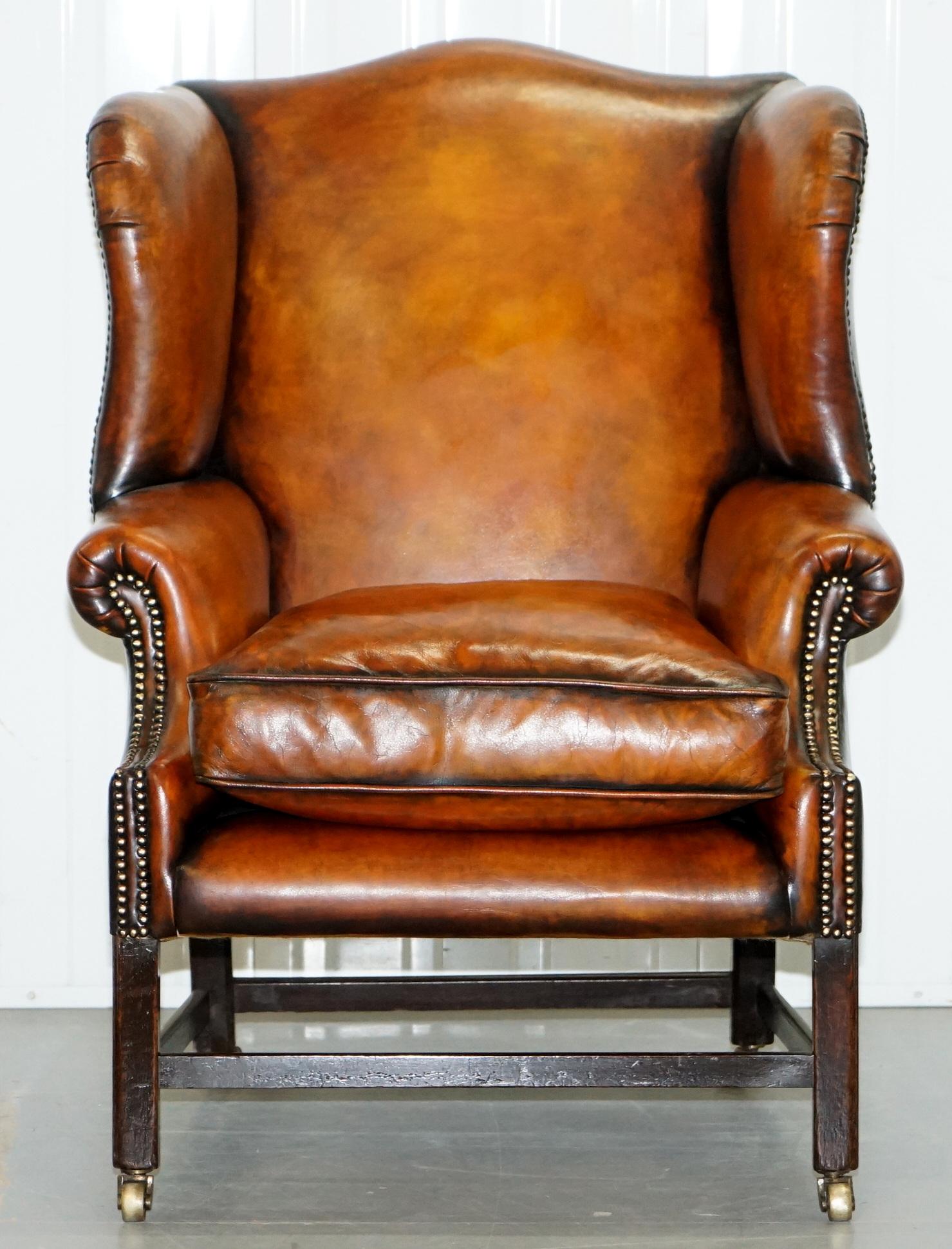 We are delighted to offer for sale this stunning and very rare fully restored George III circa 1780 wingback armchair.

A simply glorious piece, the frame has the traditional George III oversized wings and short arms, it is the exact right size,