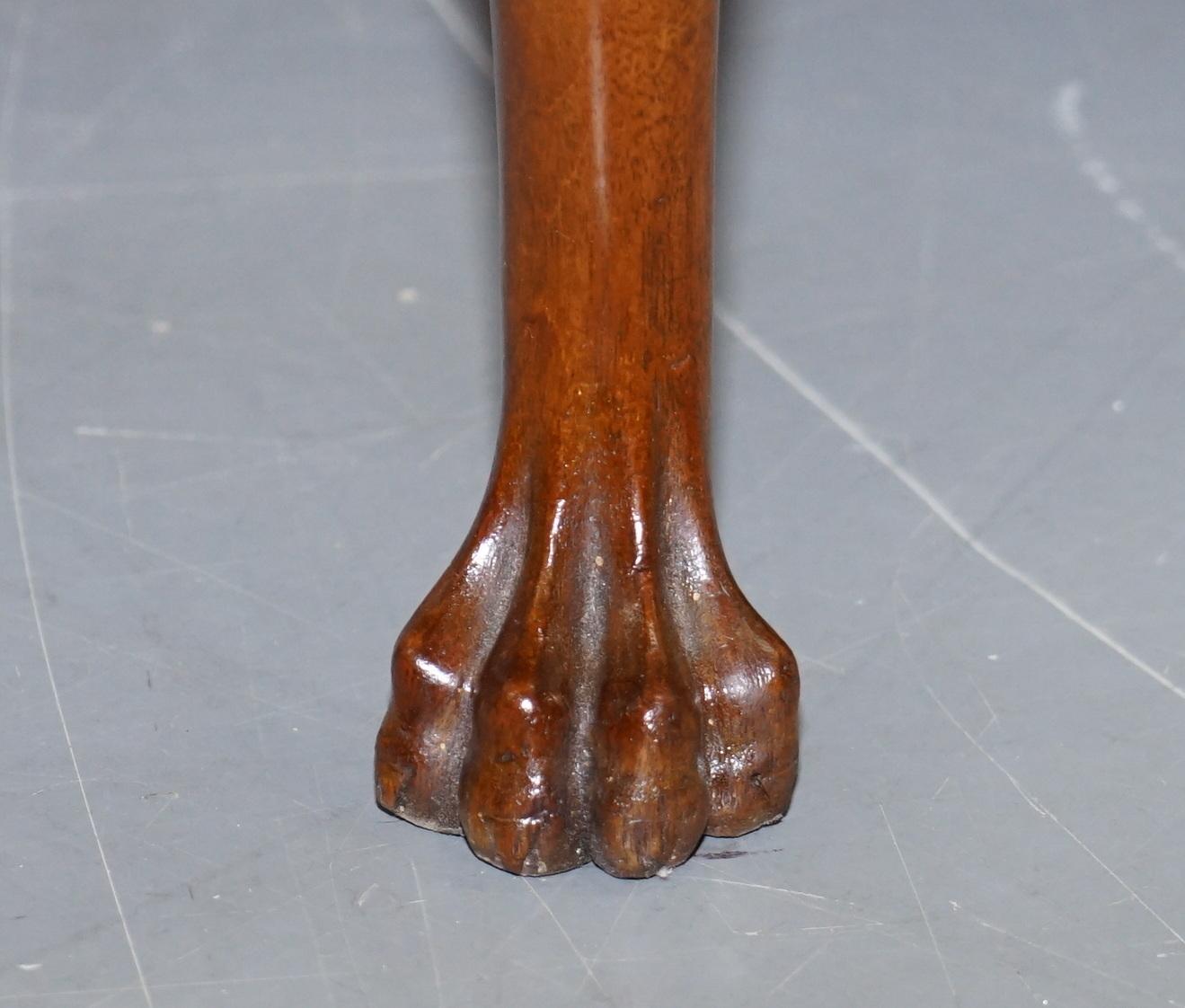 English Fully Restored George III Style Hand Carved Bench Stool with Lion Hairy Paw Feet For Sale