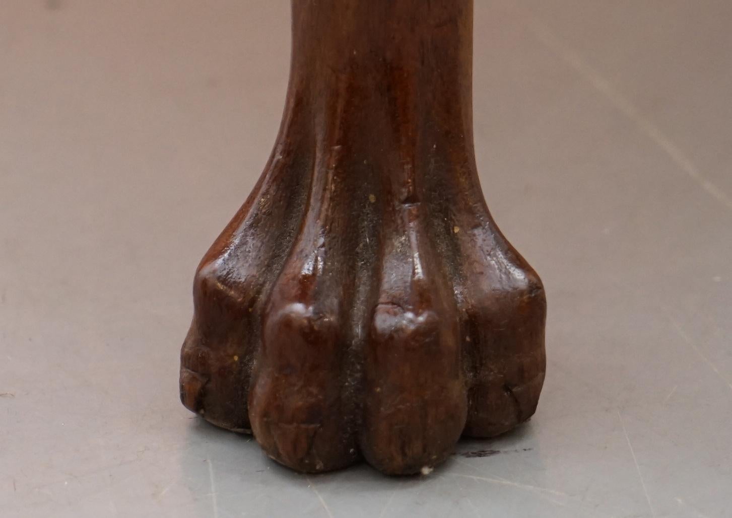 18th Century Fully Restored George III Style Hand Carved Bench Stool with Lion Hairy Paw Feet For Sale