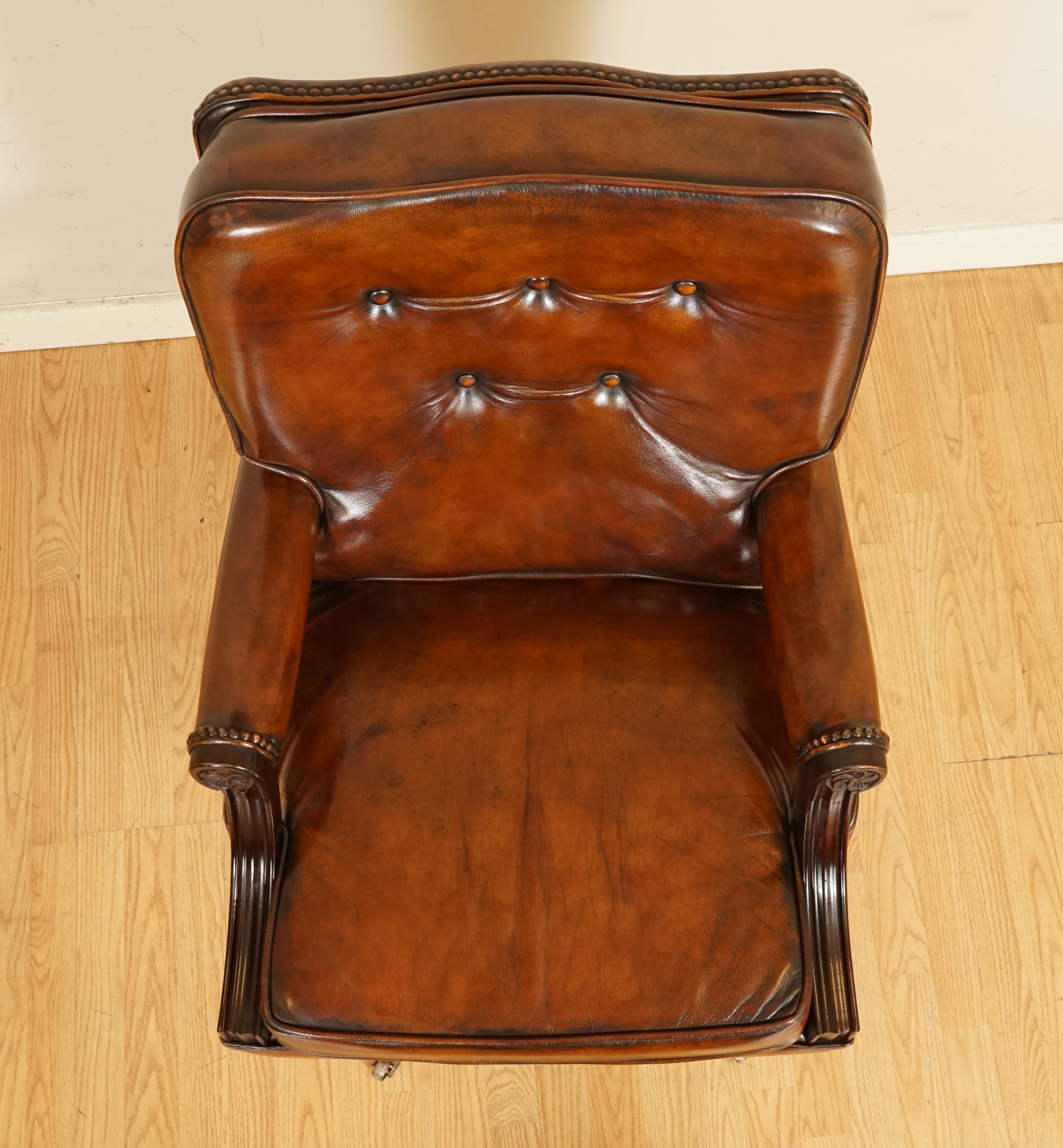 Fully Restored Hand Dyed Directors Captains Office Chair 6