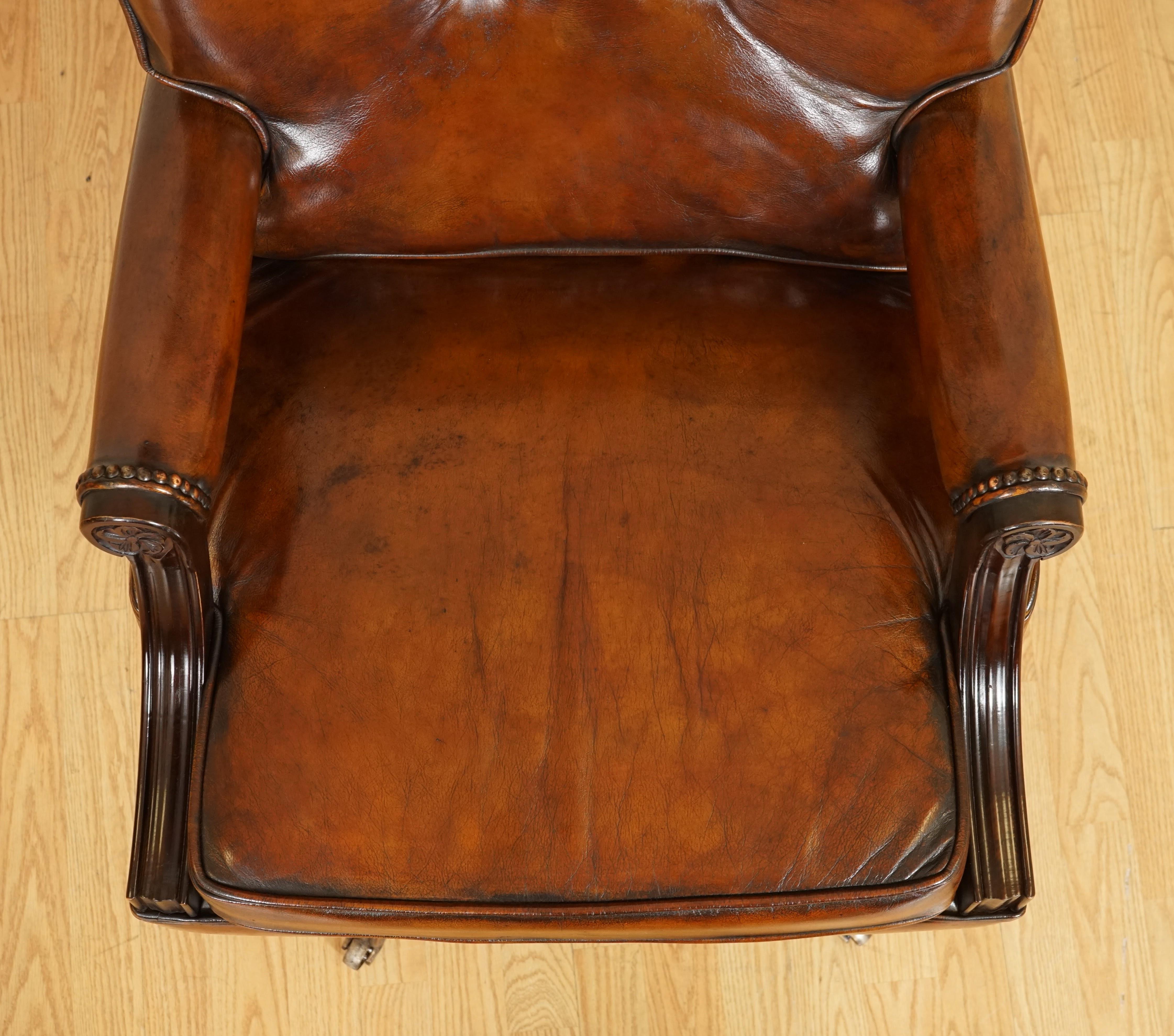 Fully Restored Hand Dyed Directors Captains Office Chair 7