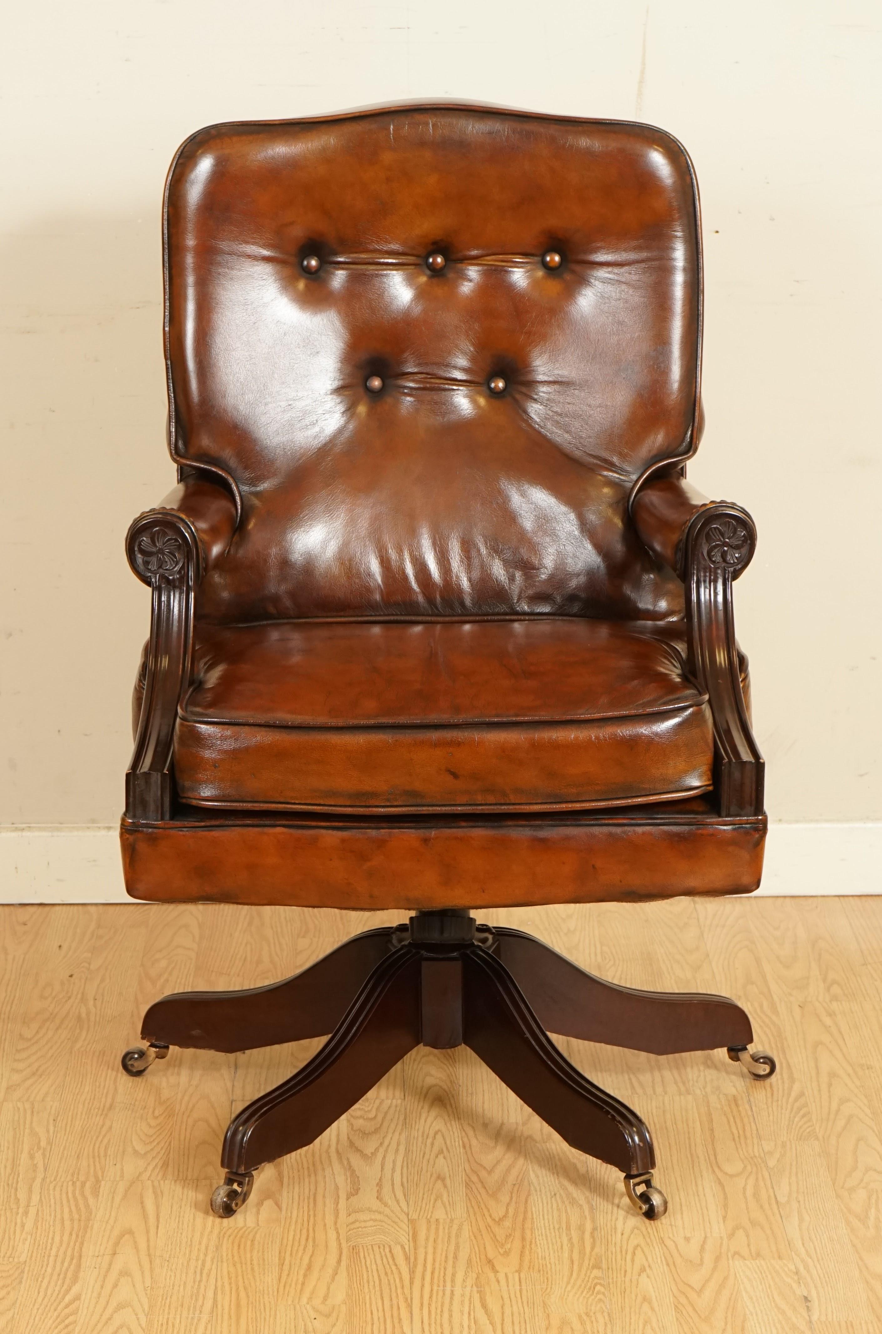 Hand-Crafted Fully Restored Hand Dyed Directors Captains Office Chair