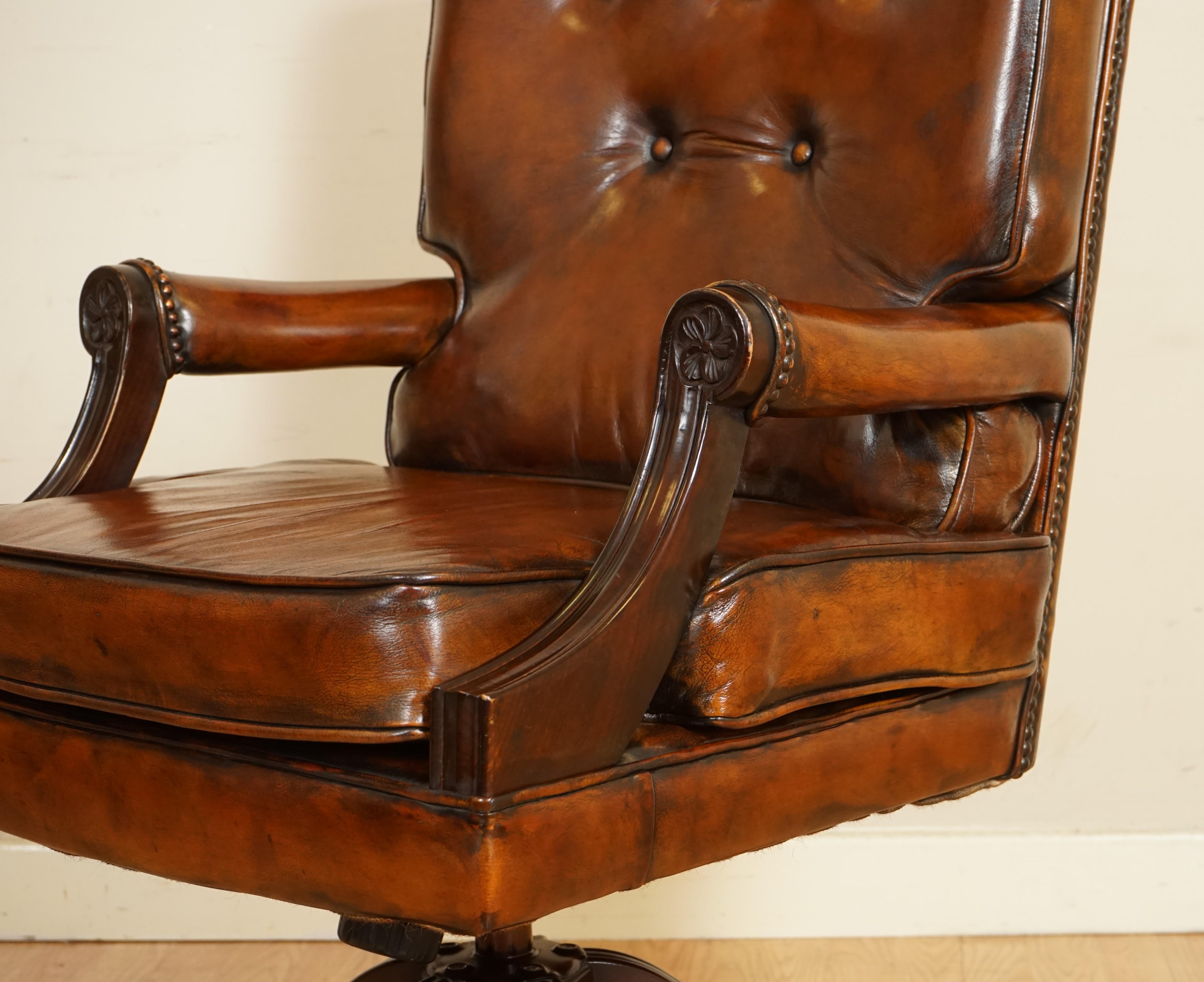 Hardwood Fully Restored Hand Dyed Directors Captains Office Chair