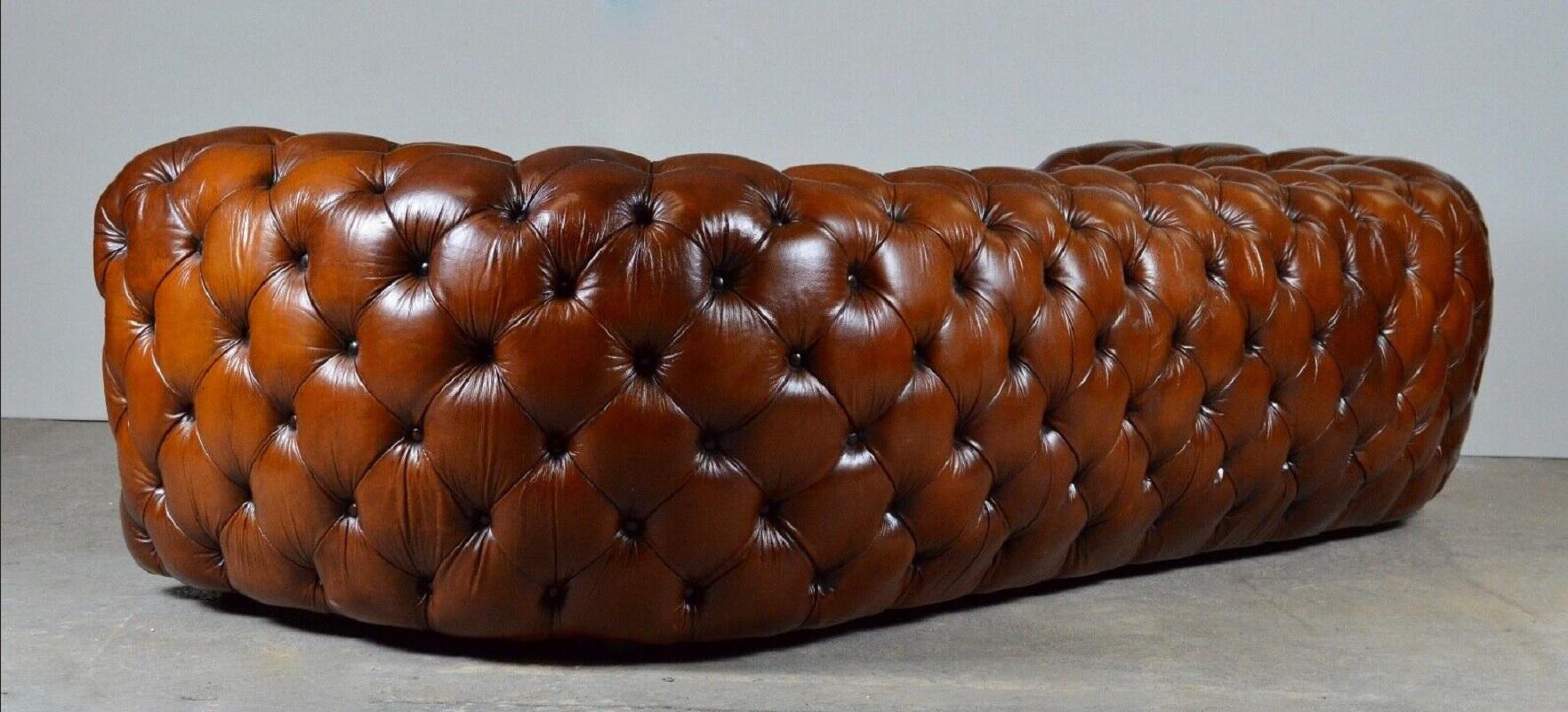 20th Century Fully Restored Hand Dyed Whisky Brown Leather Sofa Timothy Oulton Tribeca Tufted