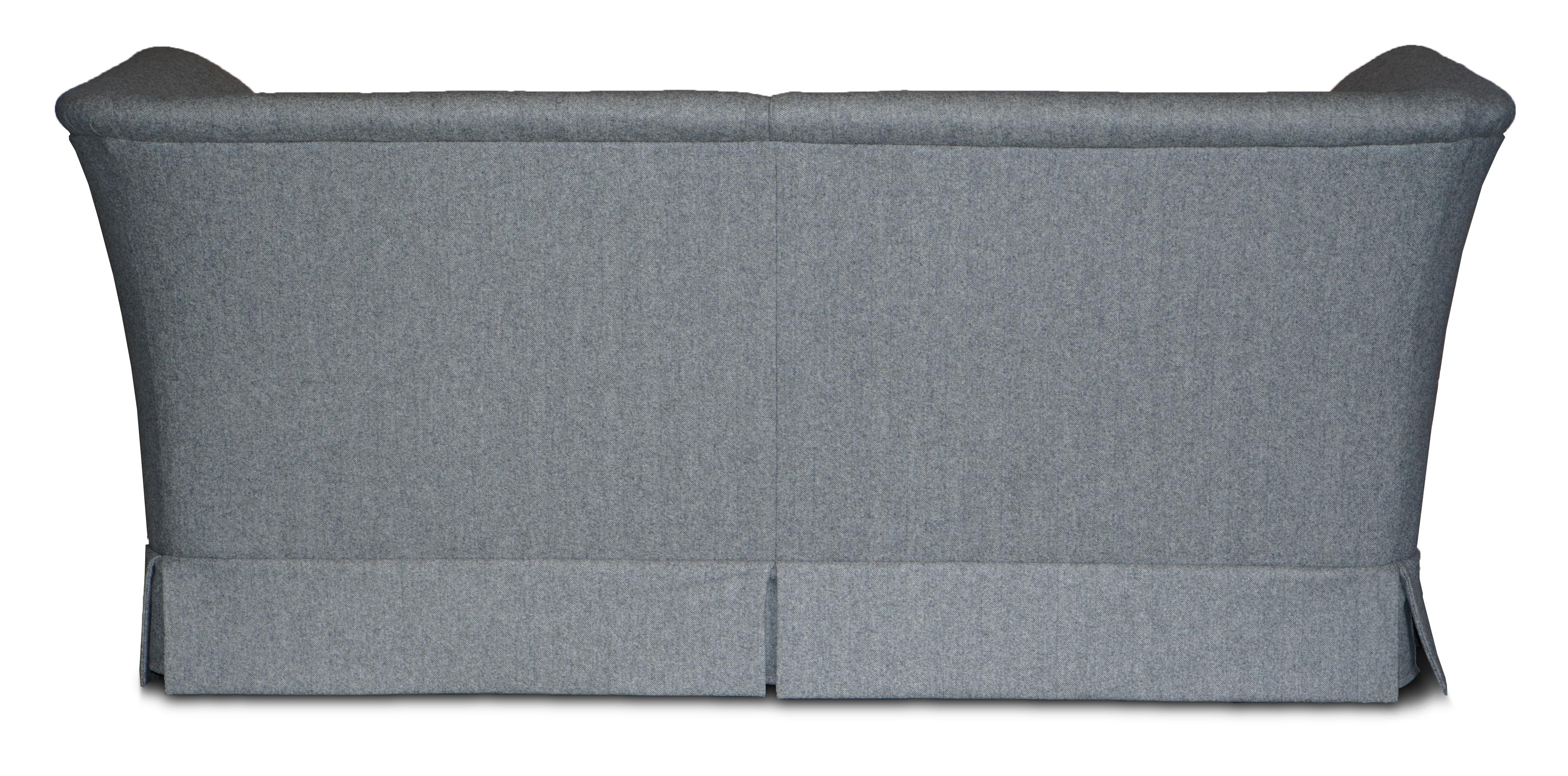 Howard & Son's Baring Sofa entièrement restauré, à chevrons gris 100 % laine en vente 8