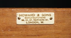 MESA ESCRITORIO DE MADERA DURA CON INSERCIÓN DE MÁRMOL DE HOWARD & SON COMPLETAMENTE RESTAURADA
