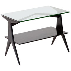 Fully Restored Italian Ebonized Modern Side Table, 1950s