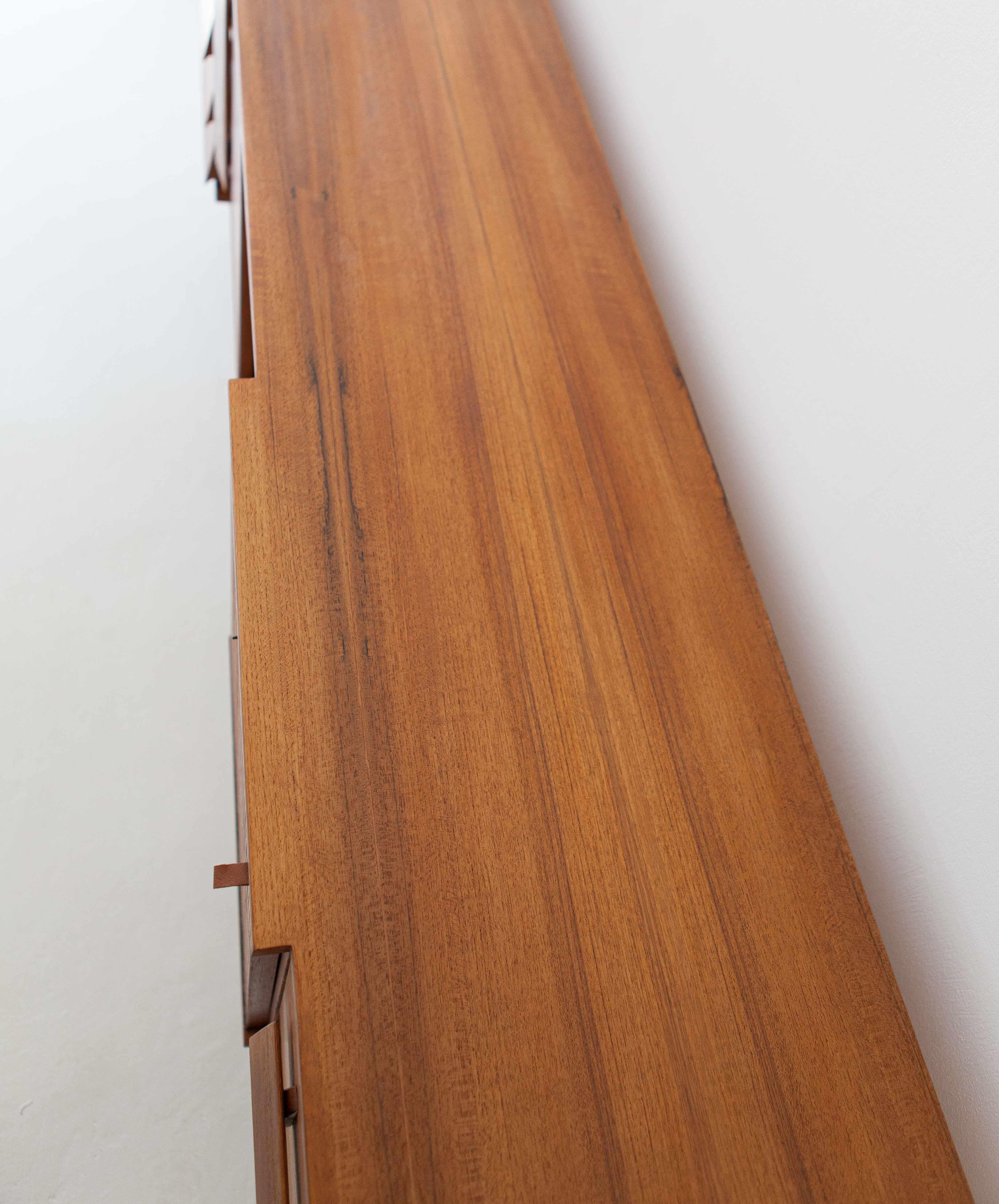 Fully Restored Italian Teak Sideboard with Chest of Drawers, 1950s 6