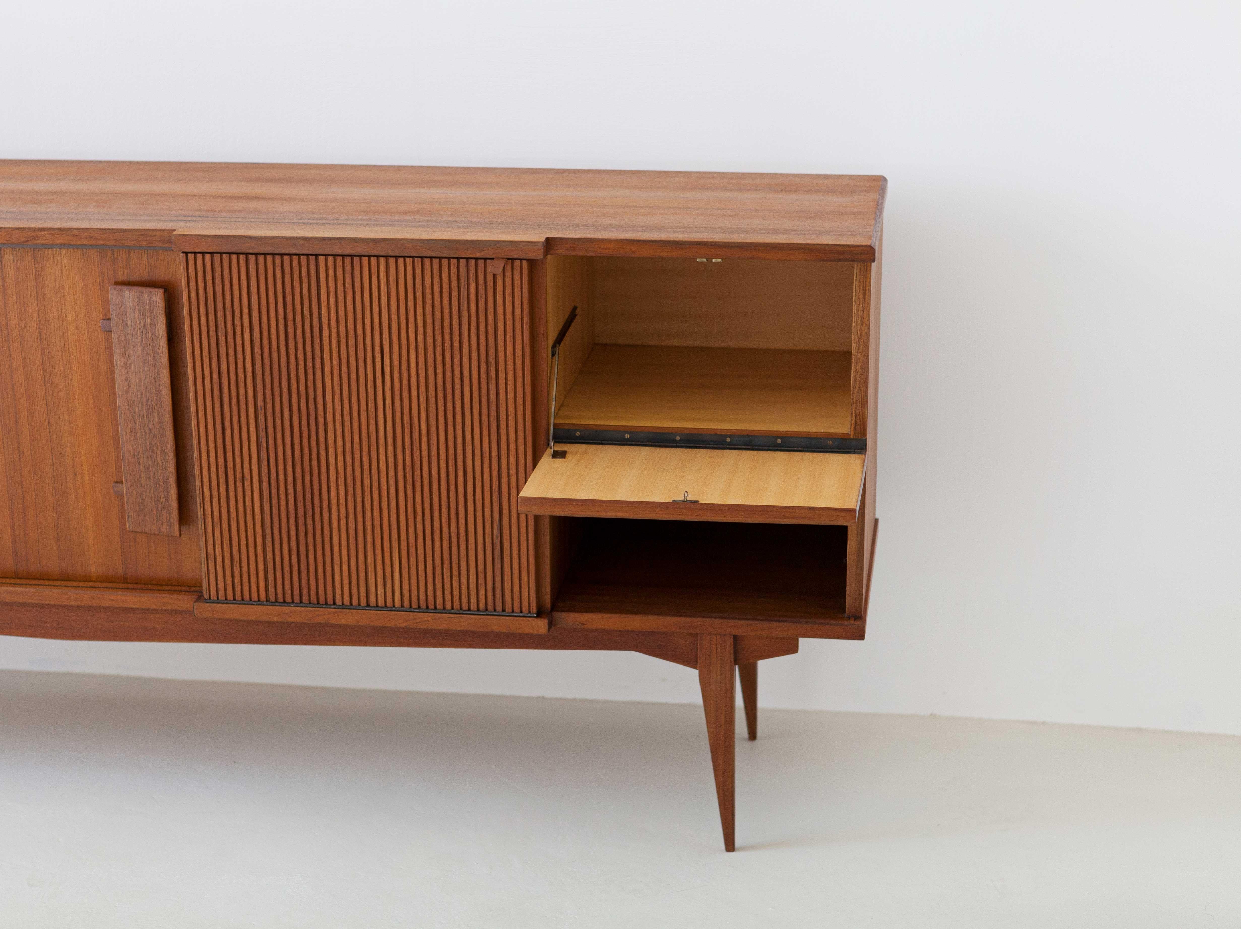 Fully Restored Italian Teak Sideboard with Chest of Drawers, 1950s 2