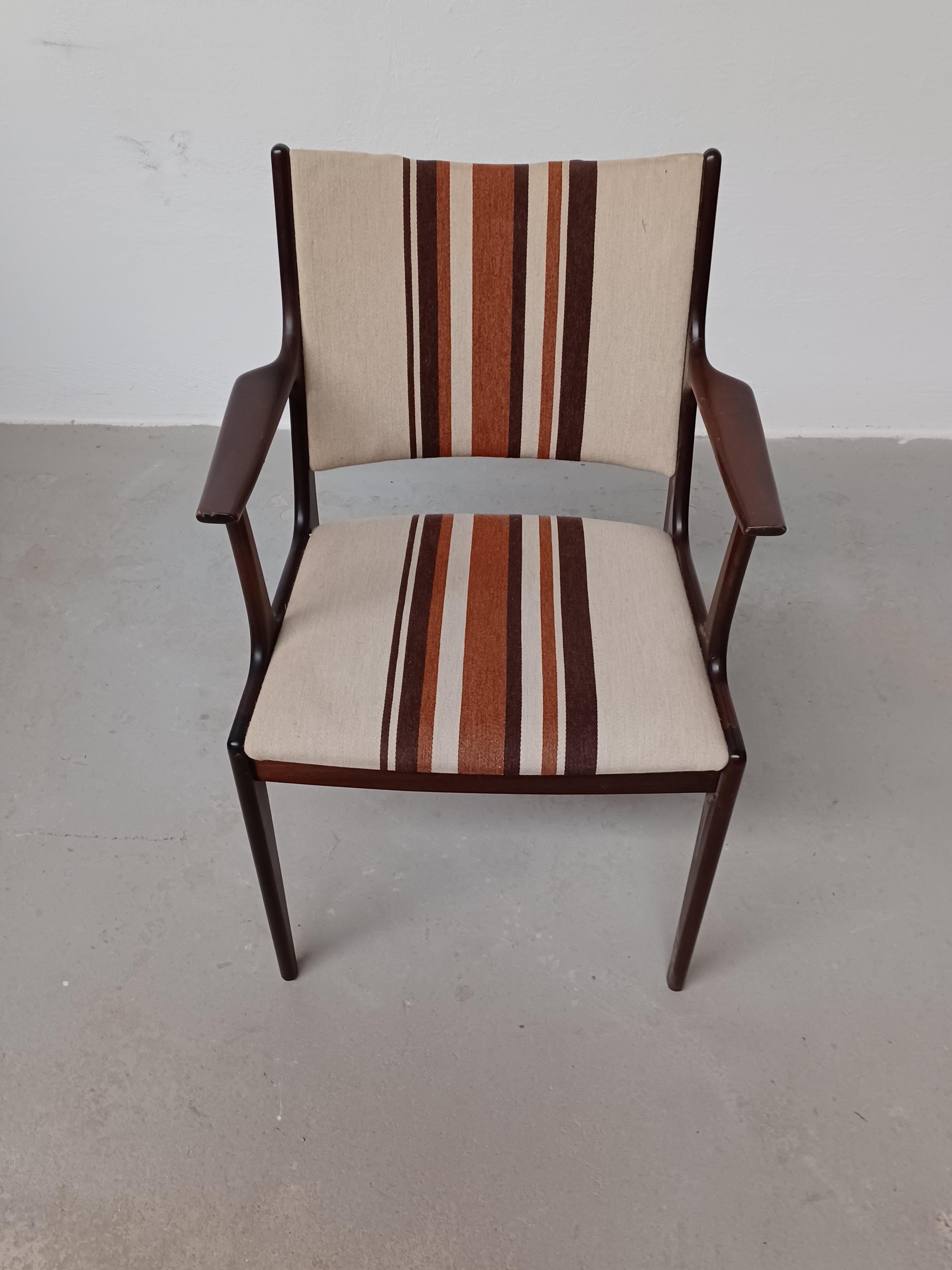 Scandinavian Modern 1960s Fully Restored Customizable Johannes Andersen Mahogany Armchairs For Sale