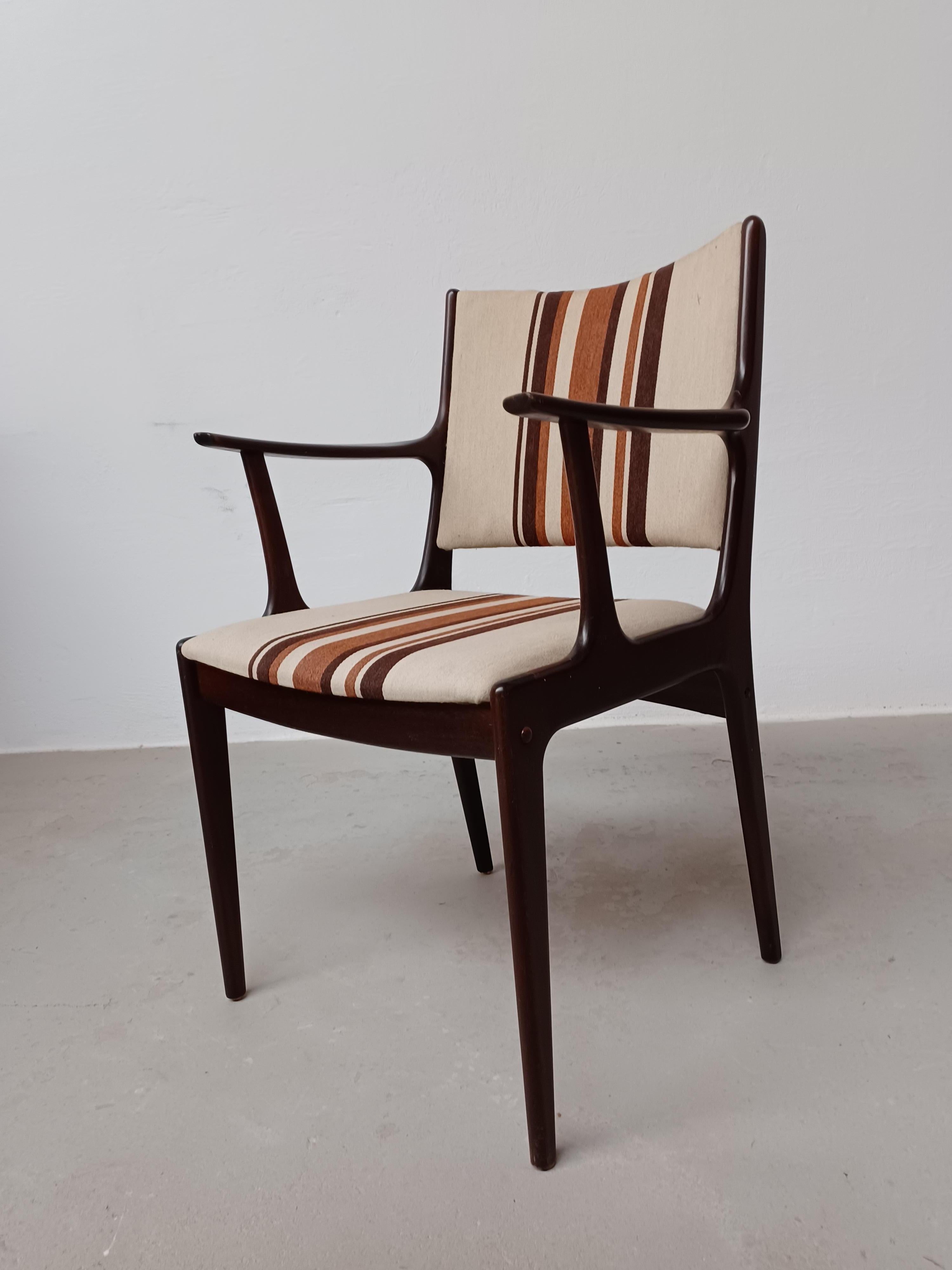 Danish 1960s Fully Restored Customizable Johannes Andersen Mahogany Armchairs For Sale