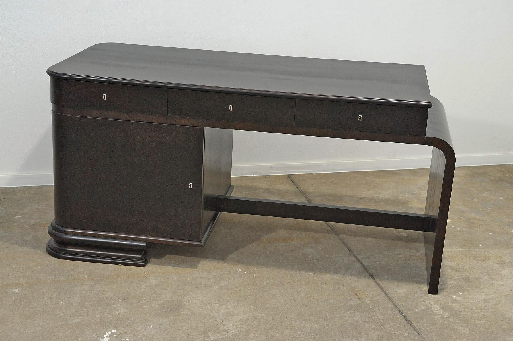  Fully restored Large ART DECO writing desk, 1930´s, Bohemia For Sale 3