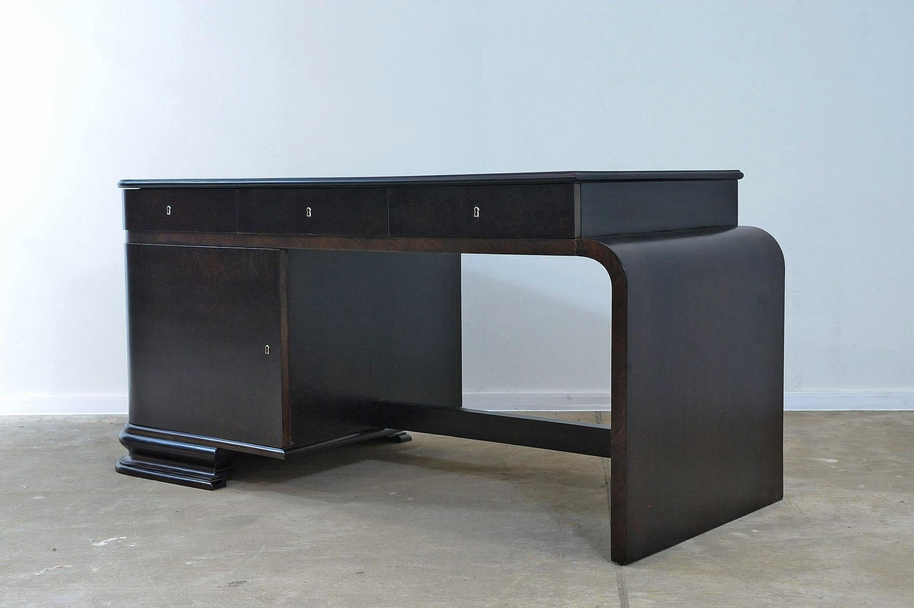  Fully restored Large ART DECO writing desk, 1930´s, Bohemia For Sale 6