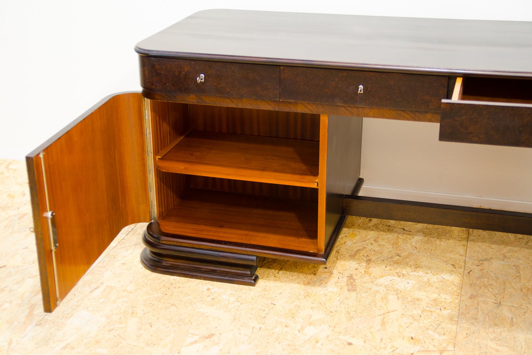 Fully restored Large ART DECO writing desk, 1930´s, Bohemia For Sale 8