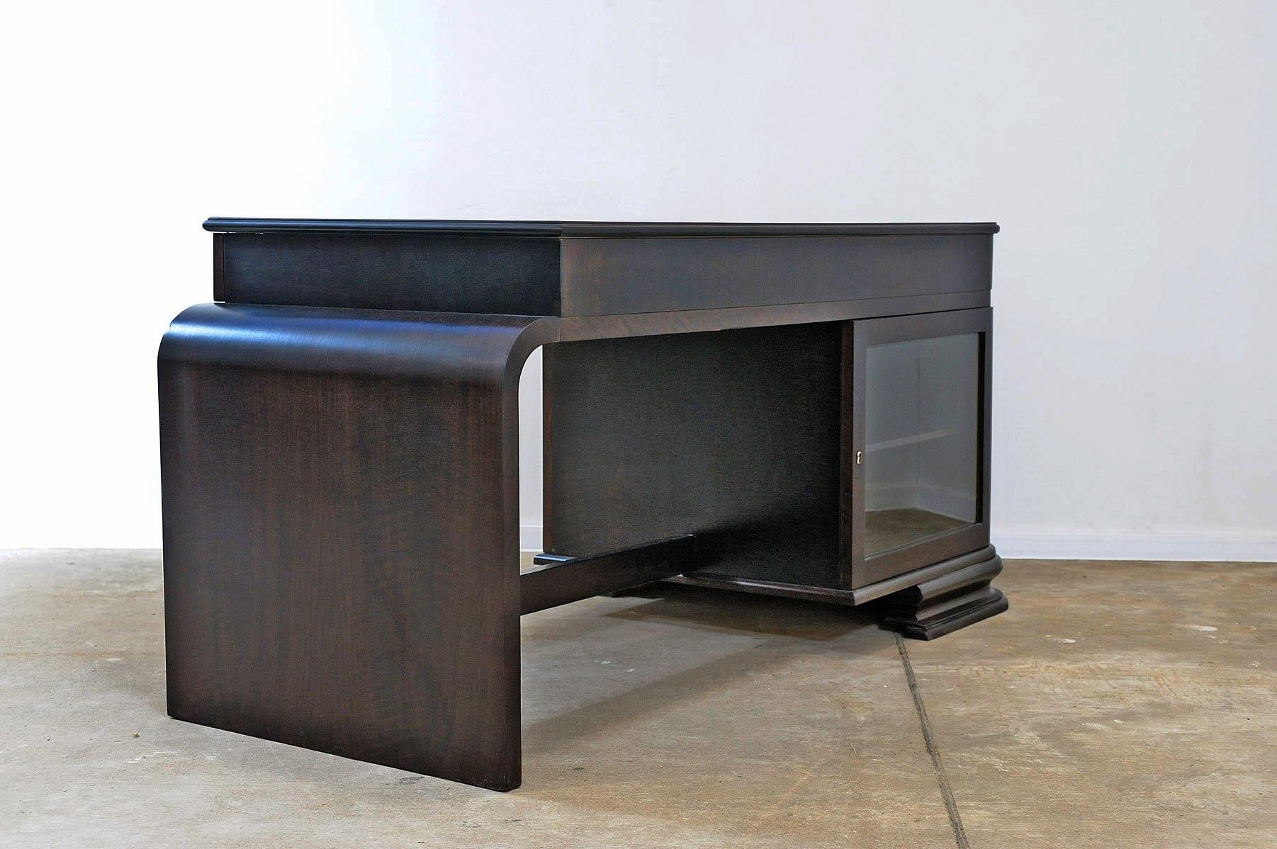  Fully restored Large ART DECO writing desk, 1930´s, Bohemia For Sale 9