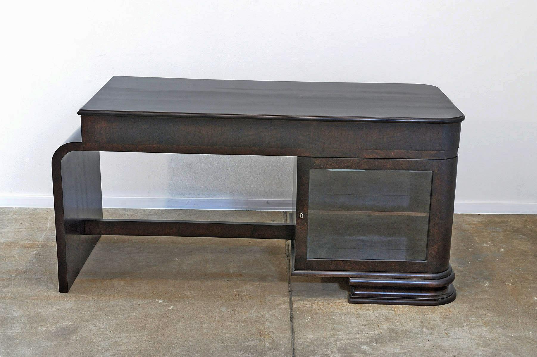  Fully restored Large ART DECO writing desk, 1930´s, Bohemia For Sale 10