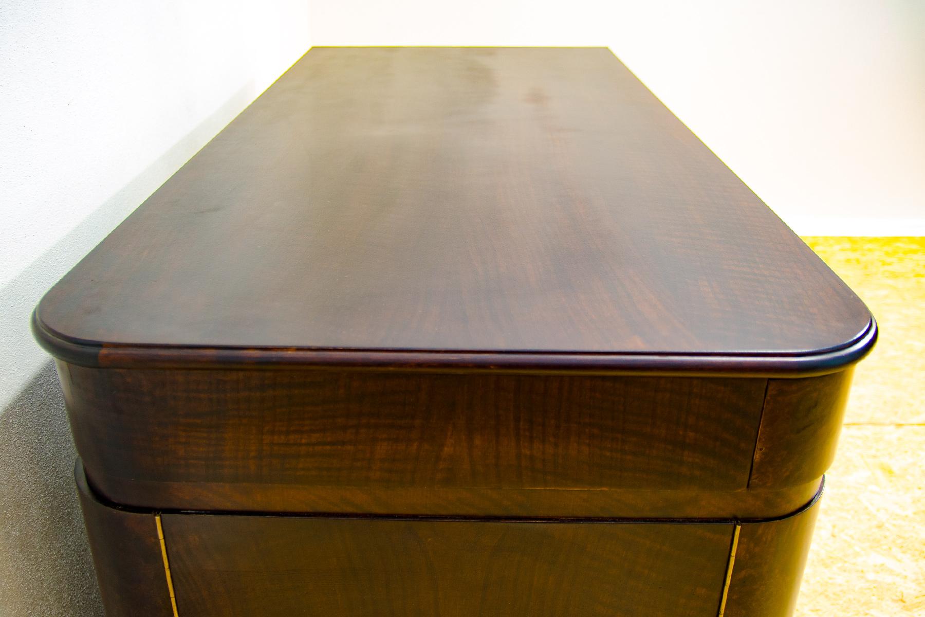 20th Century Fully restored Large ART DECO writing desk, 1930´s, Bohemia For Sale